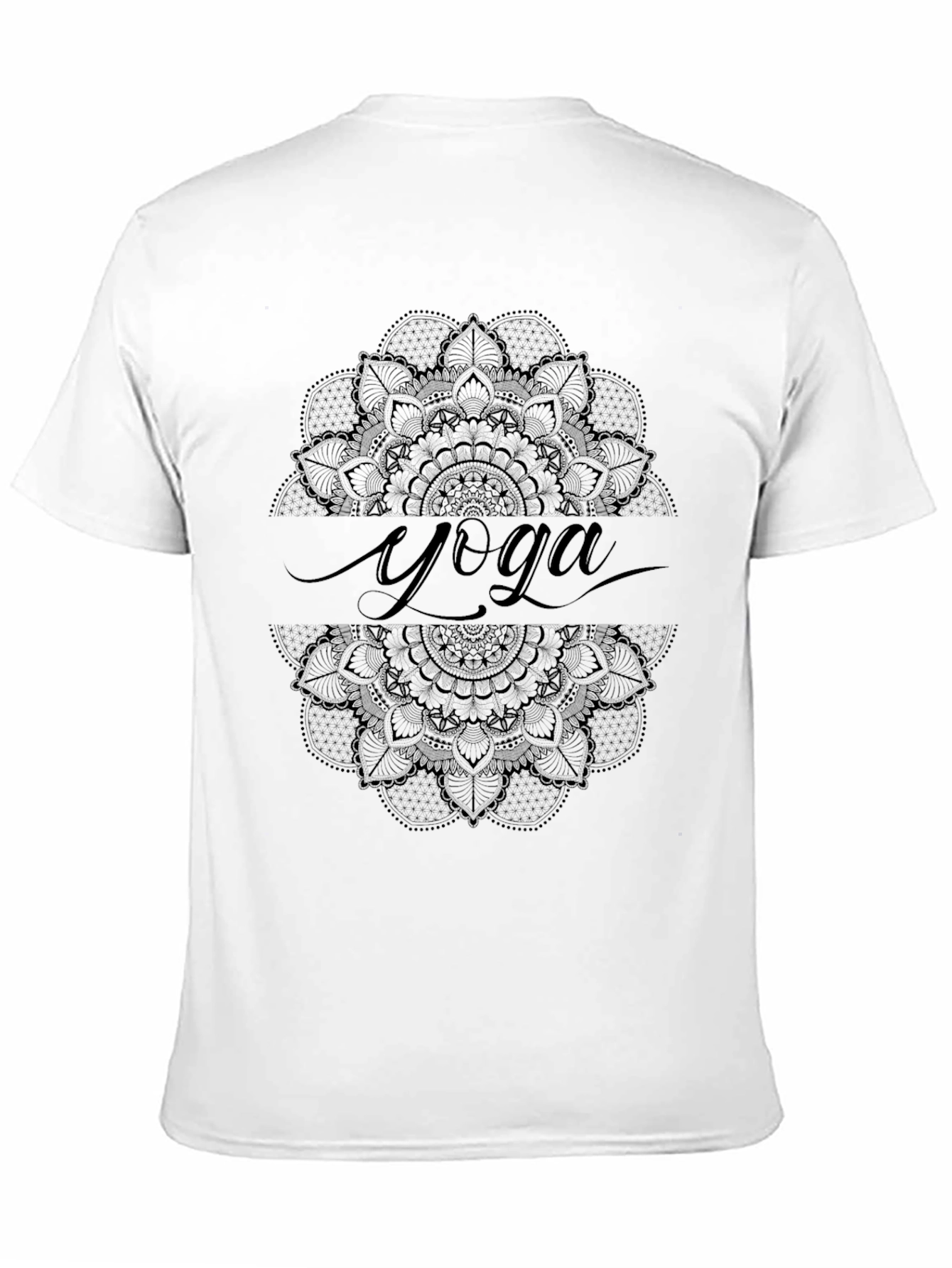 Black Yoga Mandala Graphic Tee - Black view 11