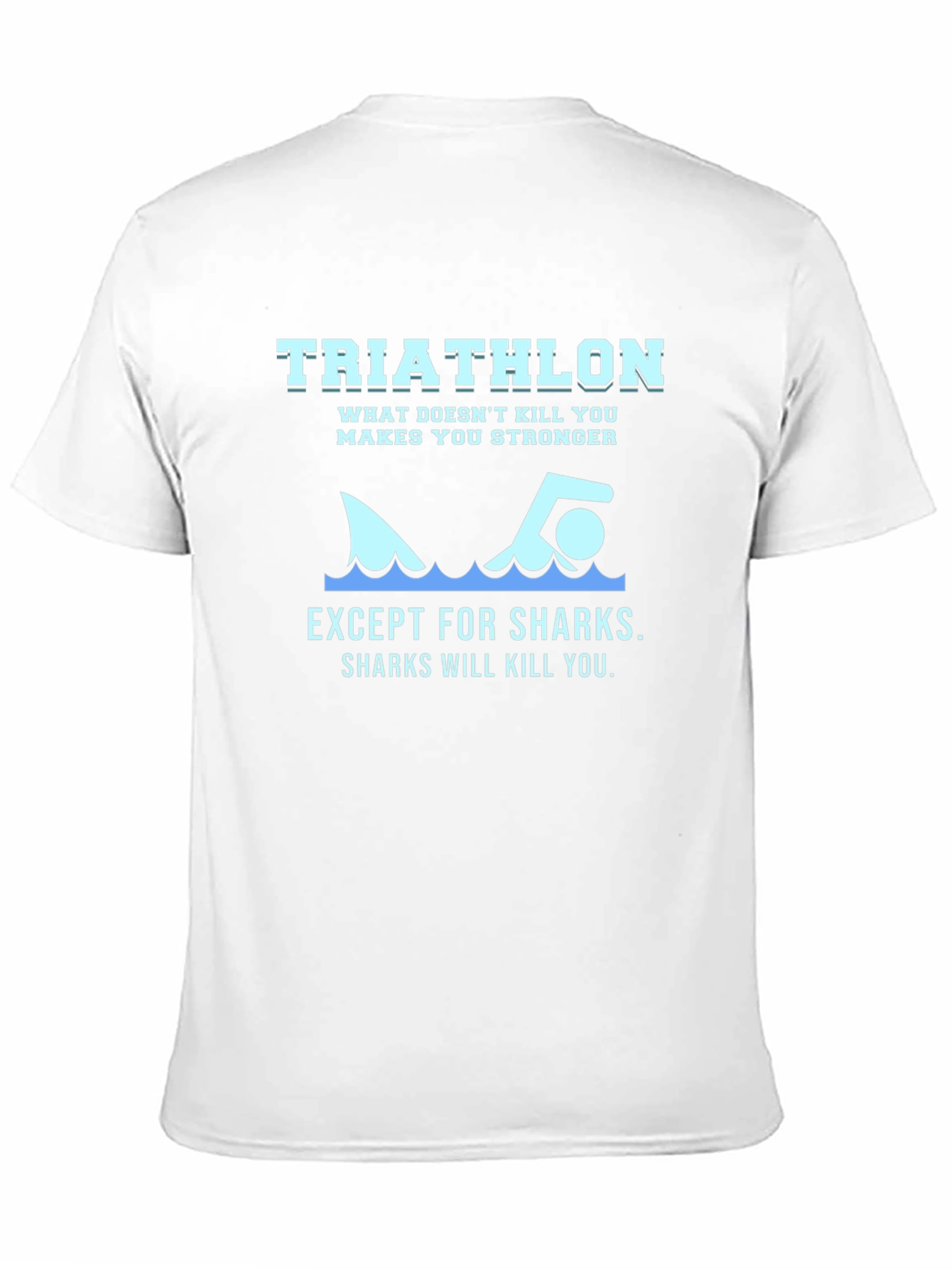 Black Triathlon Shark T-Shirt - Funny Workout Tee view 11