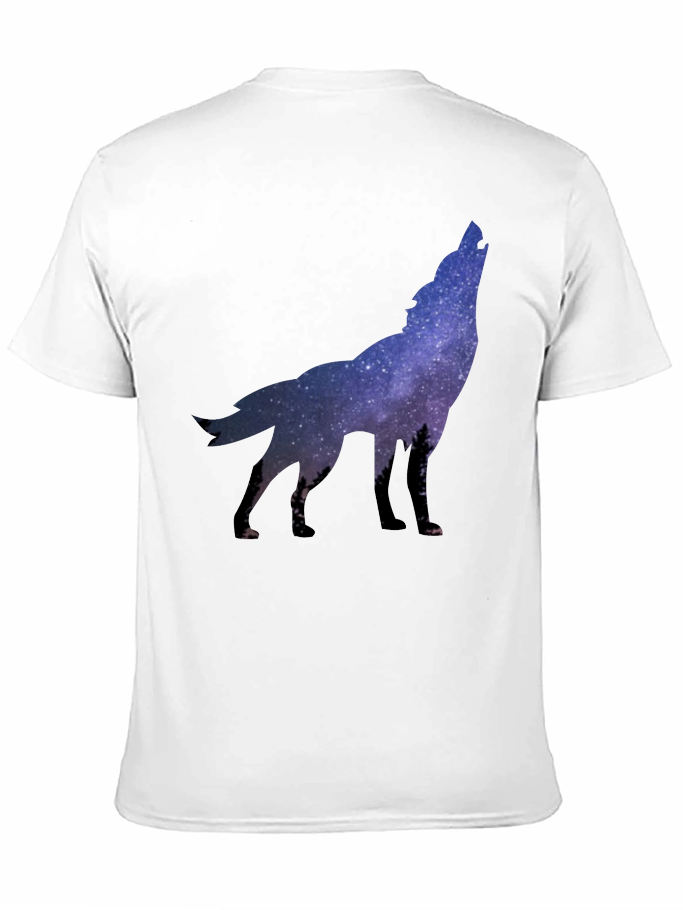 Black Galaxy Wolf Graphic Tee - Black Crew Neck T-Shirt view 11
