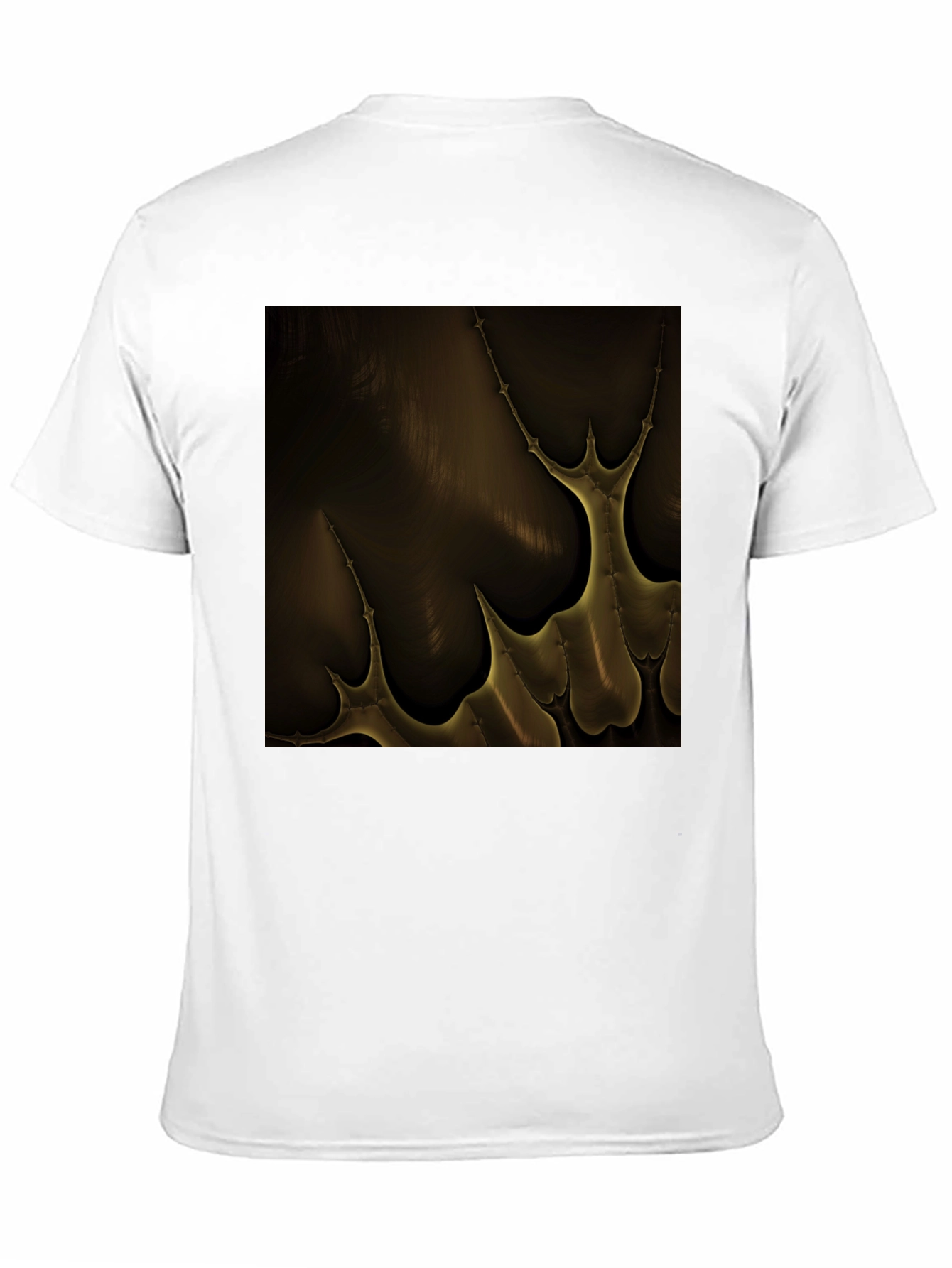 Black Abstract Gold Pattern Black T-Shirt view 11