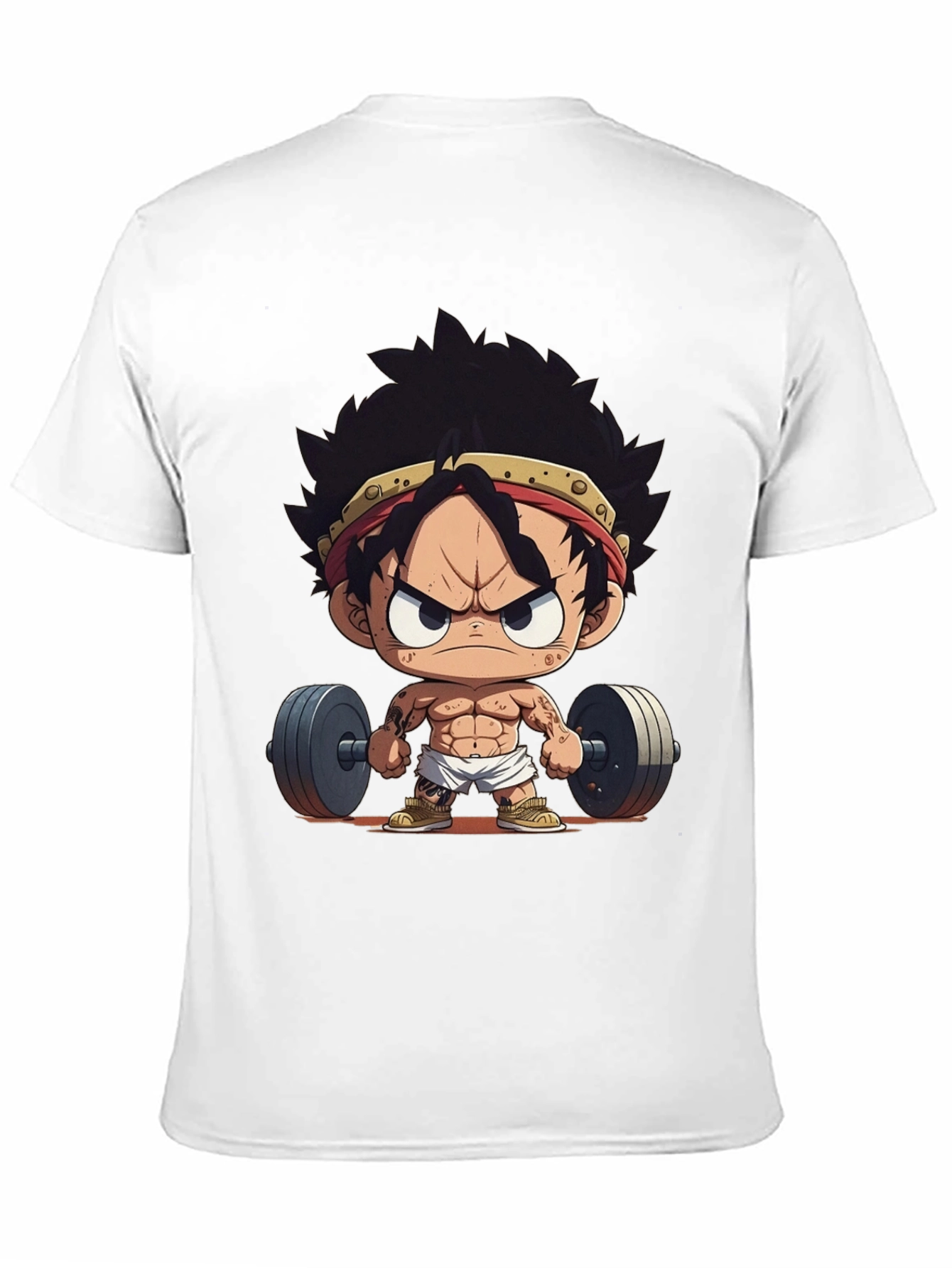 Black Anime Gym T-Shirt: Strong Luffy view 11