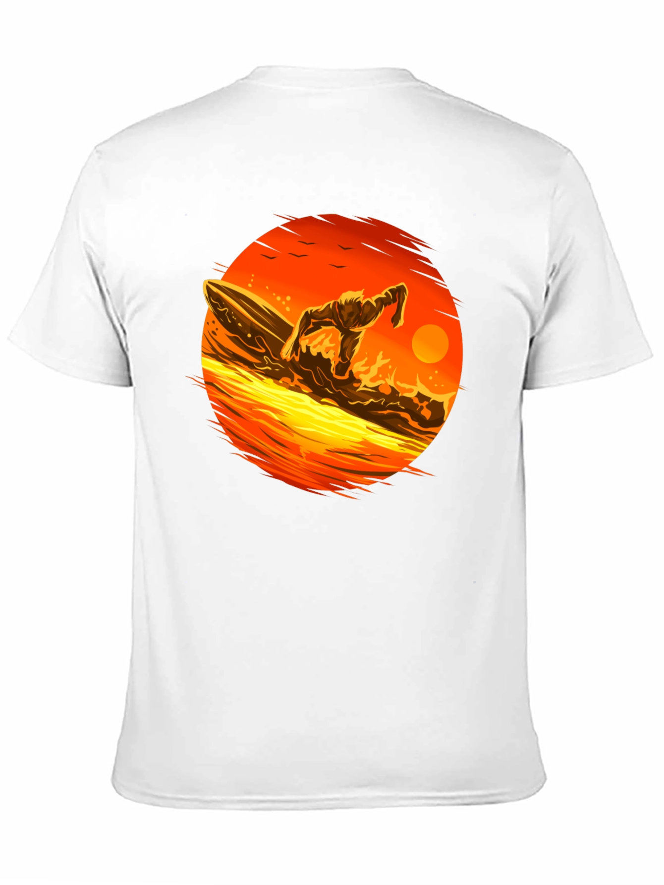 Black Surfer Sunset Graphic Tee - Black Cotton T-Shirt view 11