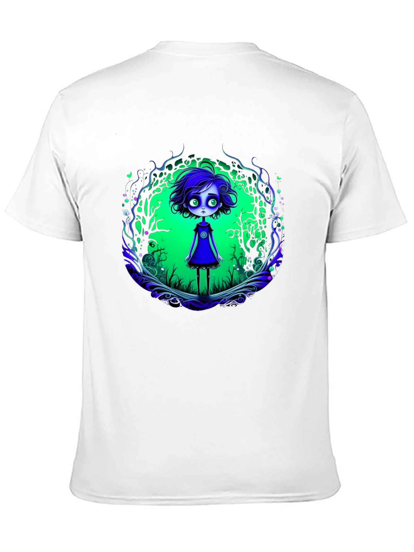 Black Eerie Forest Girl Graphic Tee view 11