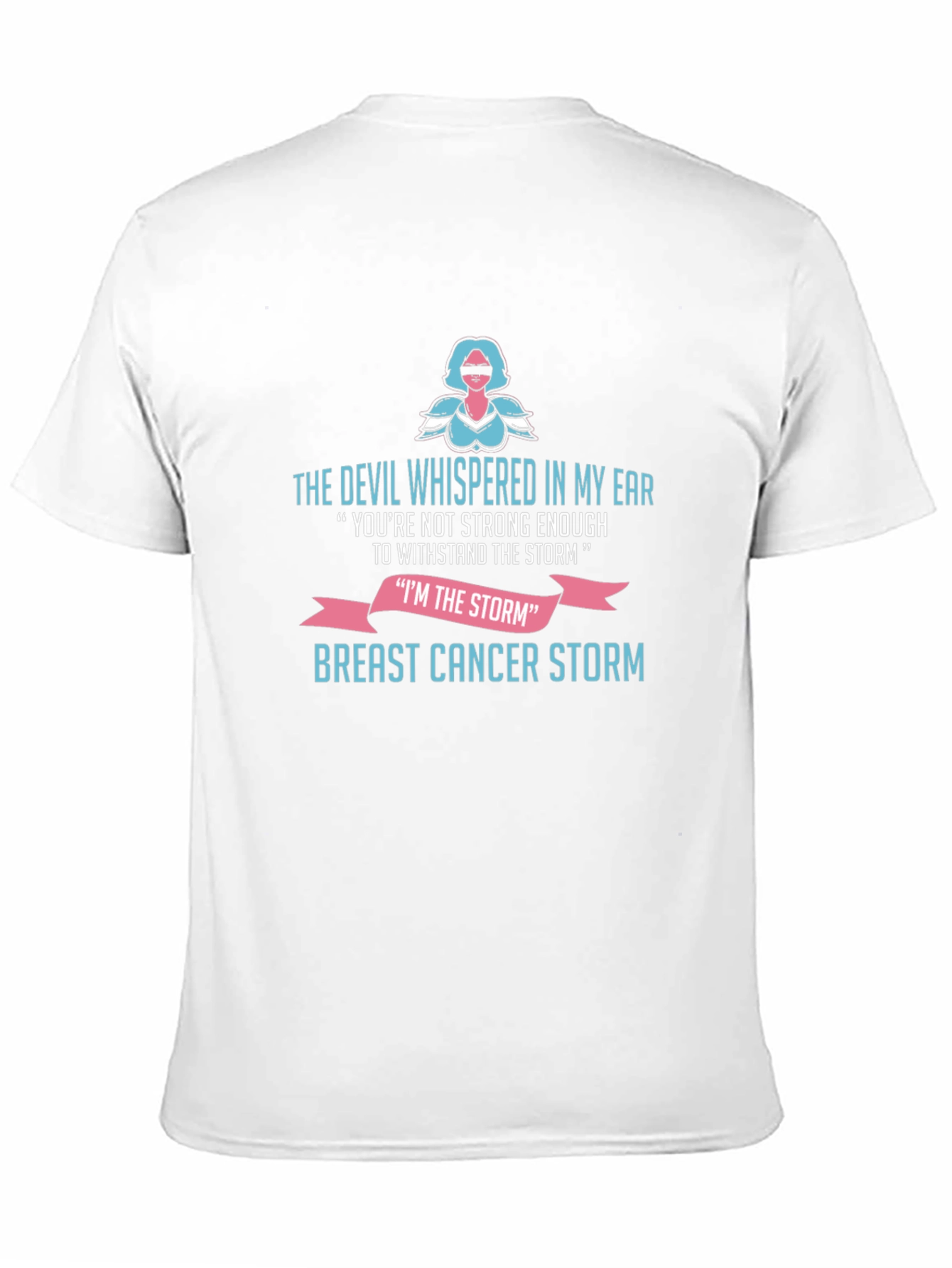 Black Breast Cancer Storm T-Shirt view 11