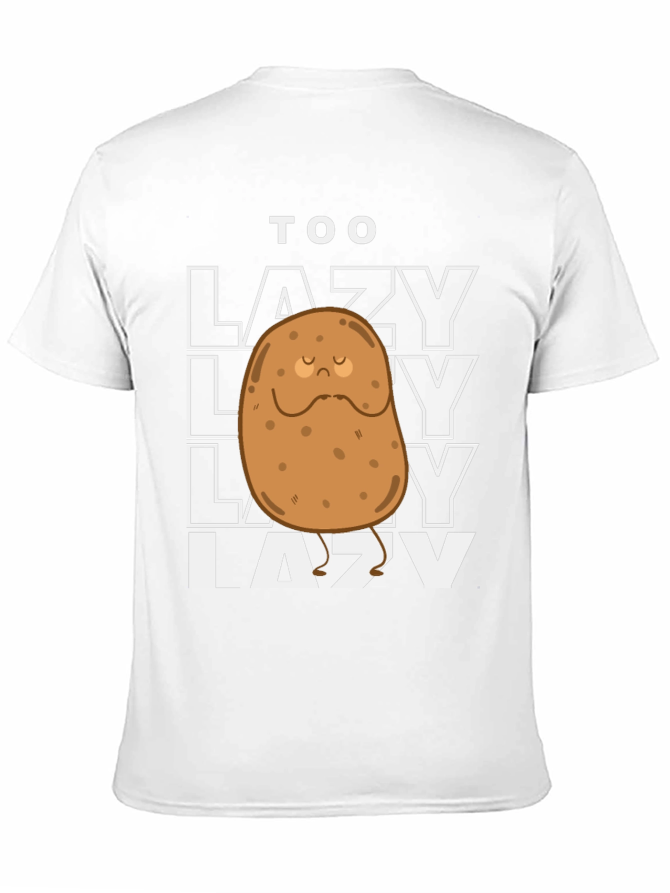 Black Funny Too Lazy Potato Graphic T-Shirt view 11