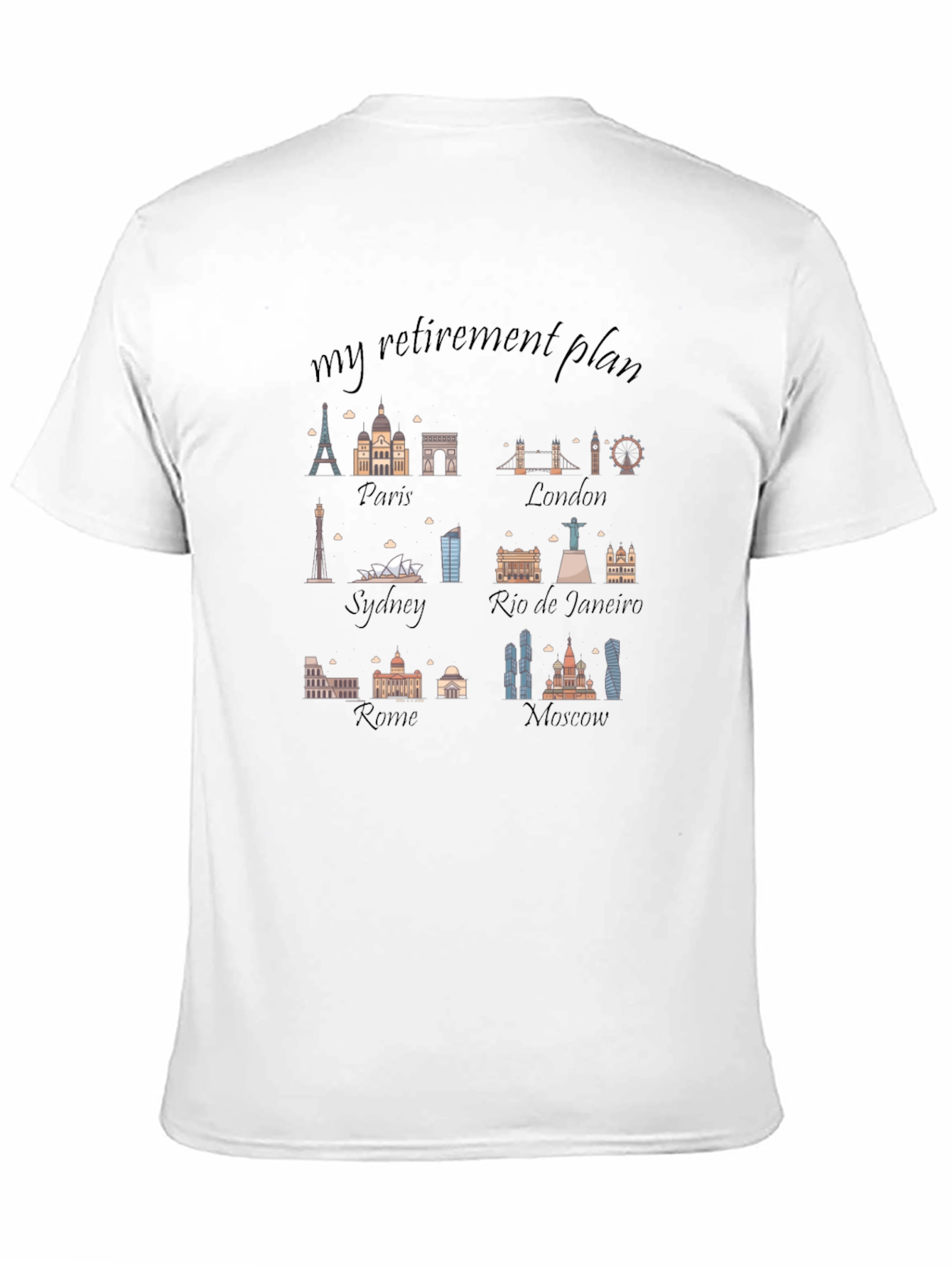 Black Travel Retirement Plan T-Shirt view 11