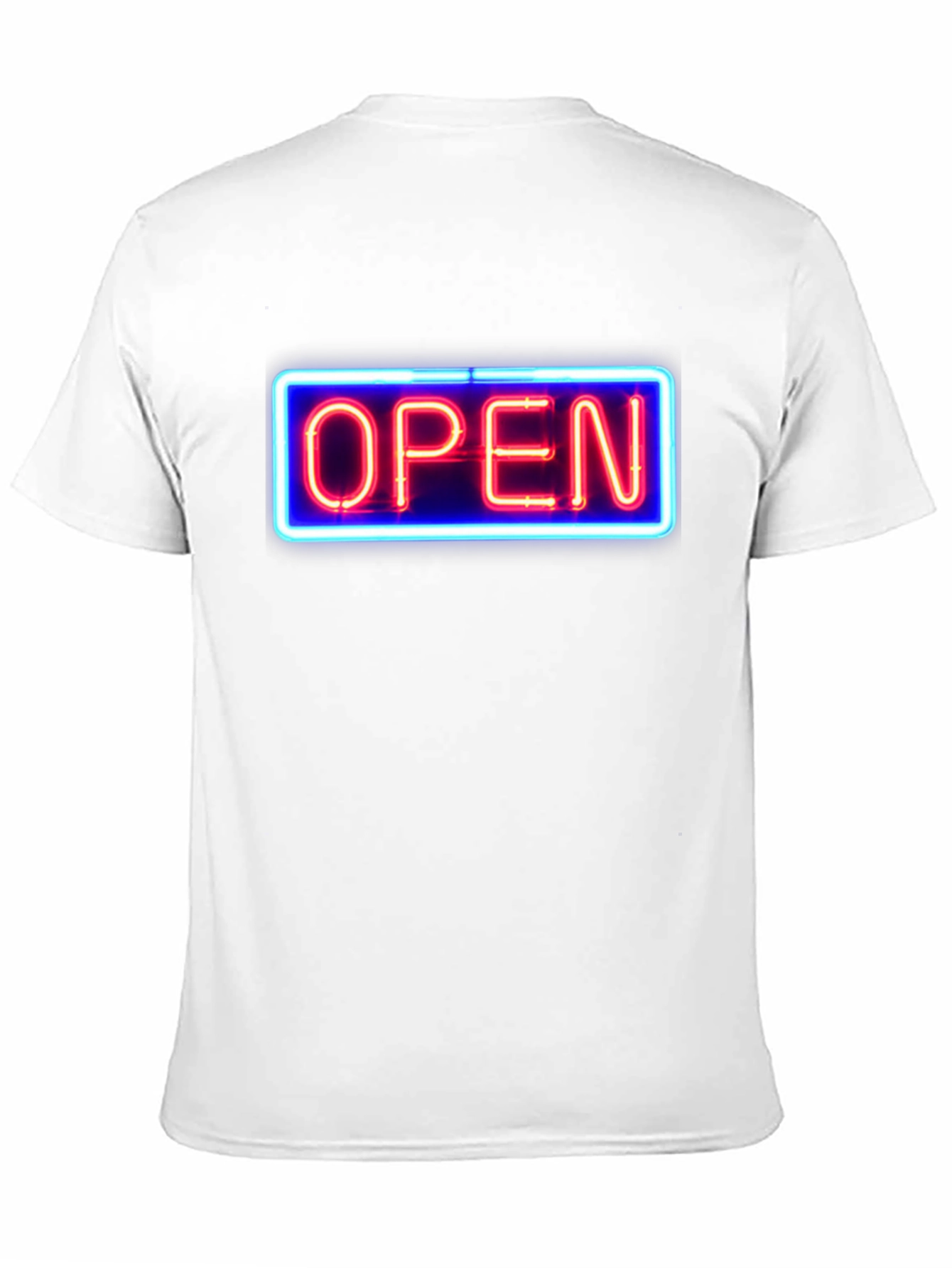 Black Neon Open Sign Graphic T-Shirt view 11