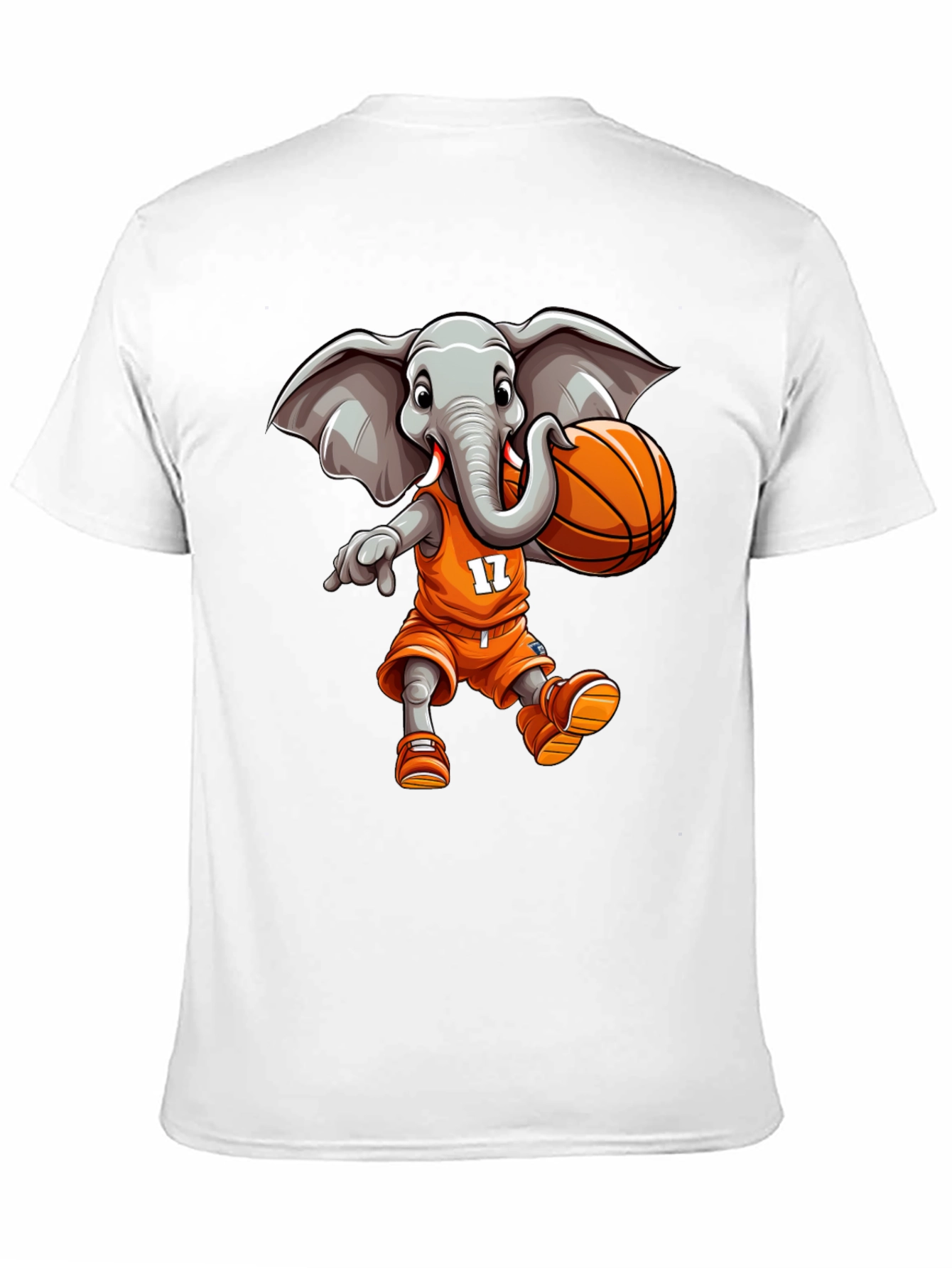 Black Elephant Basketball Player T-Shirt view 11