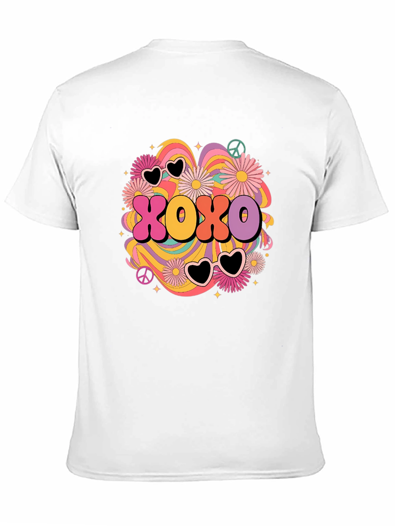 Black XOXO Retro Graphic Tee - Hugs & Kisses T-Shirt view 11