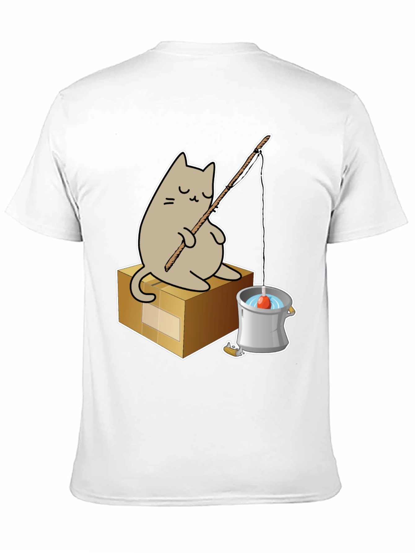 Black Cat Fishing T-Shirt - Cute Graphic Tee view 11