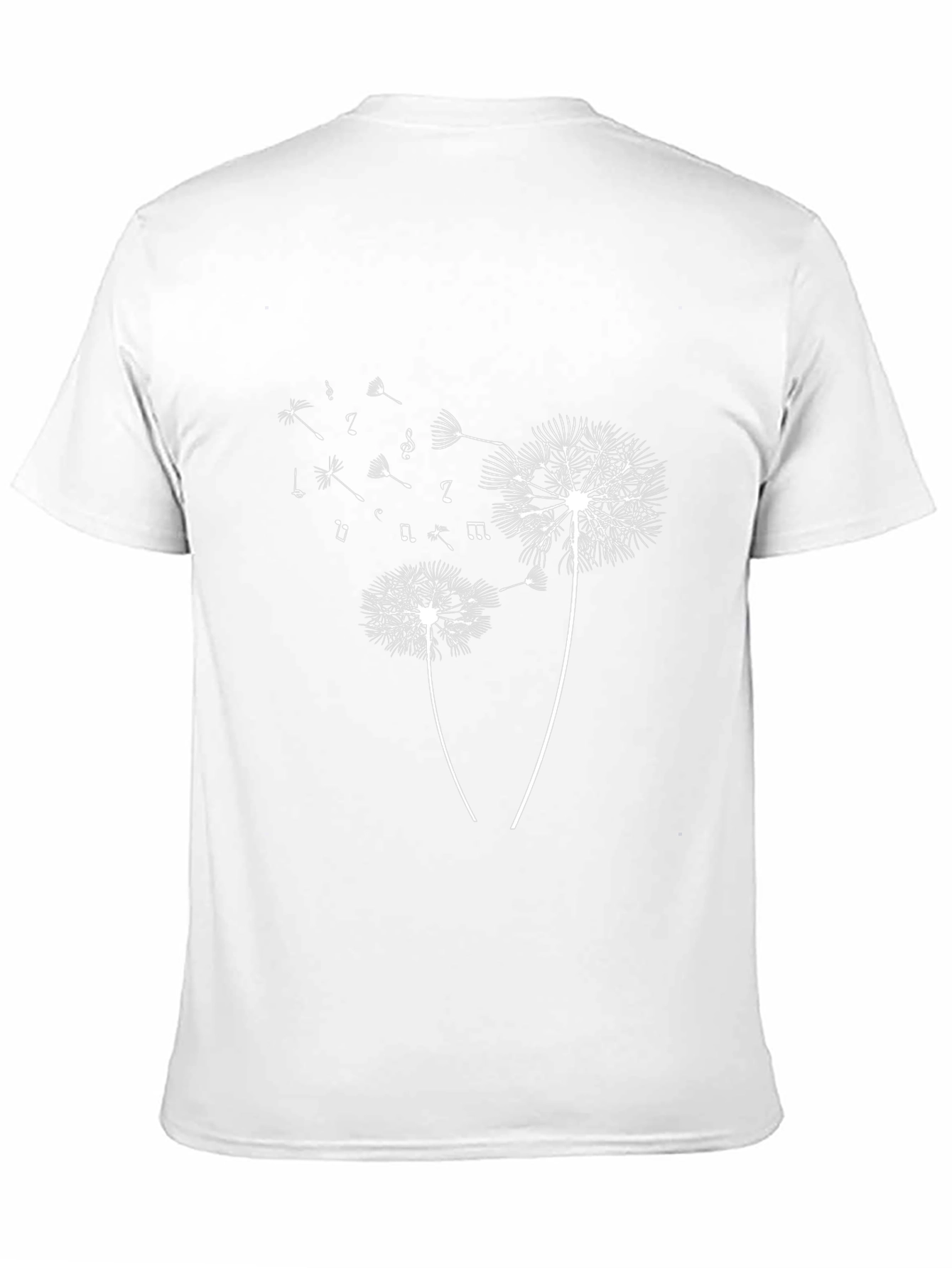 Black Dandelion Music Notes Black T-Shirt view 11