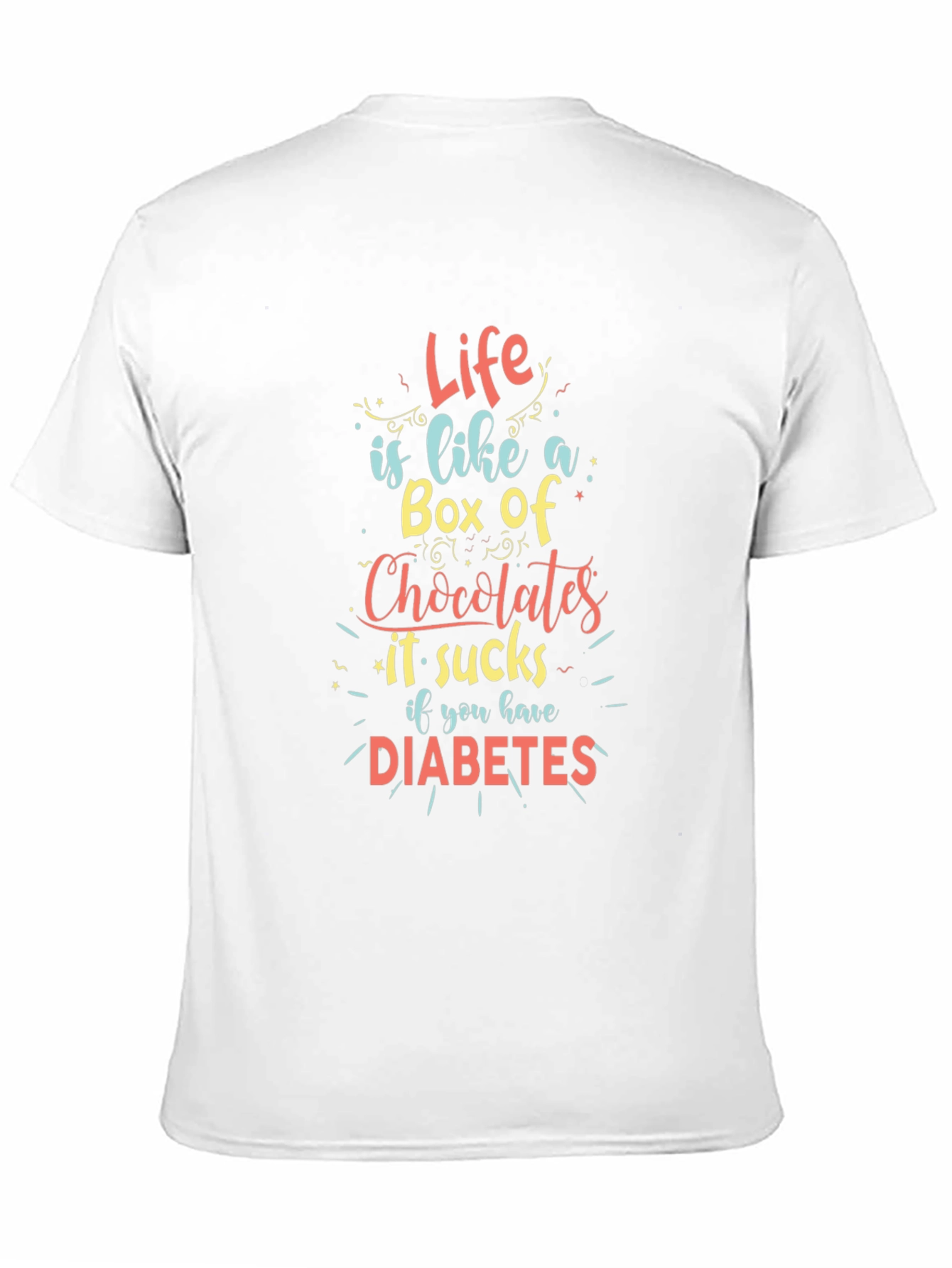 Black Funny Diabetes Awareness T-Shirt - Life is Like a Box of Chocolates view 11