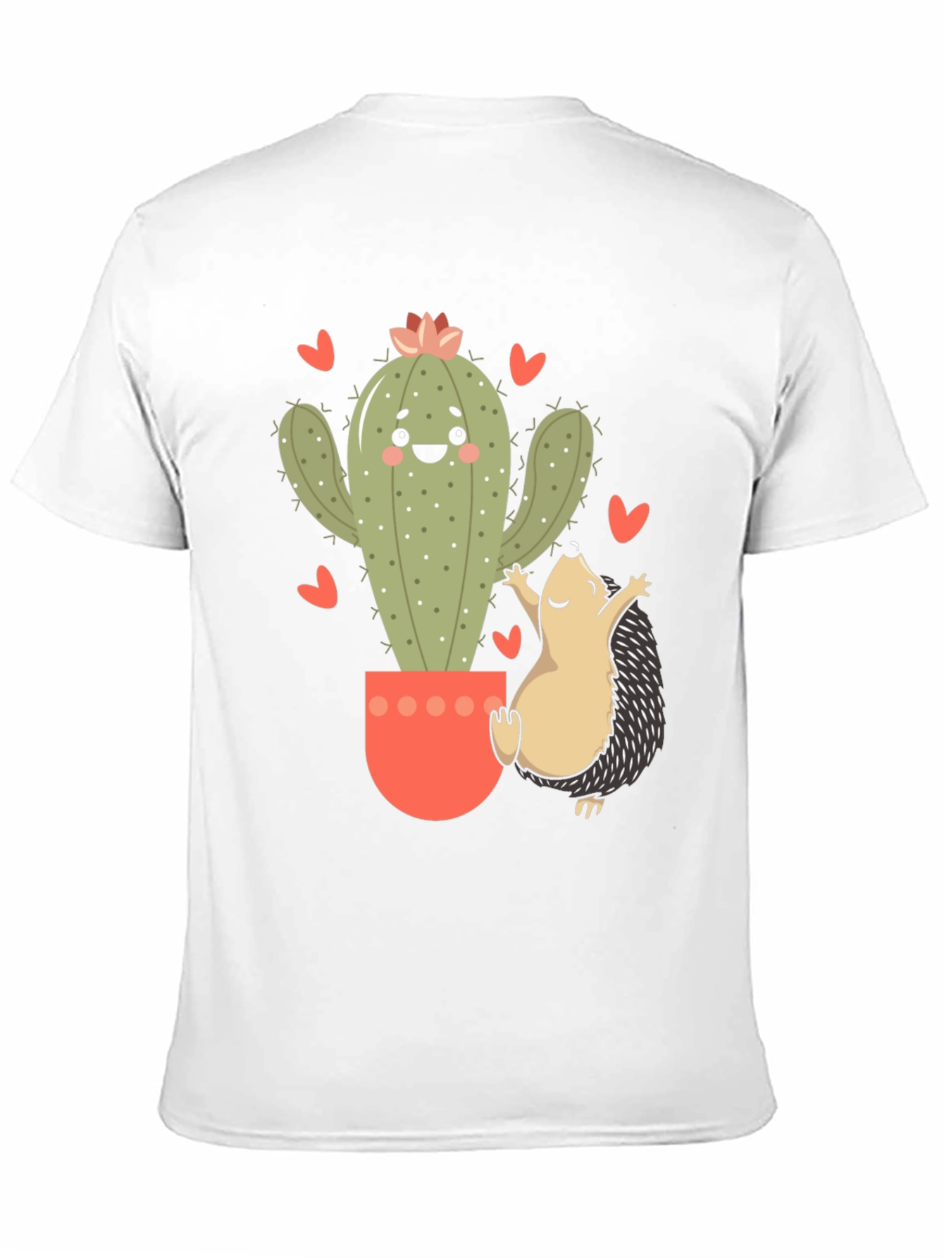 Black Cute Cactus & Hedgehog Graphic Tee view 11