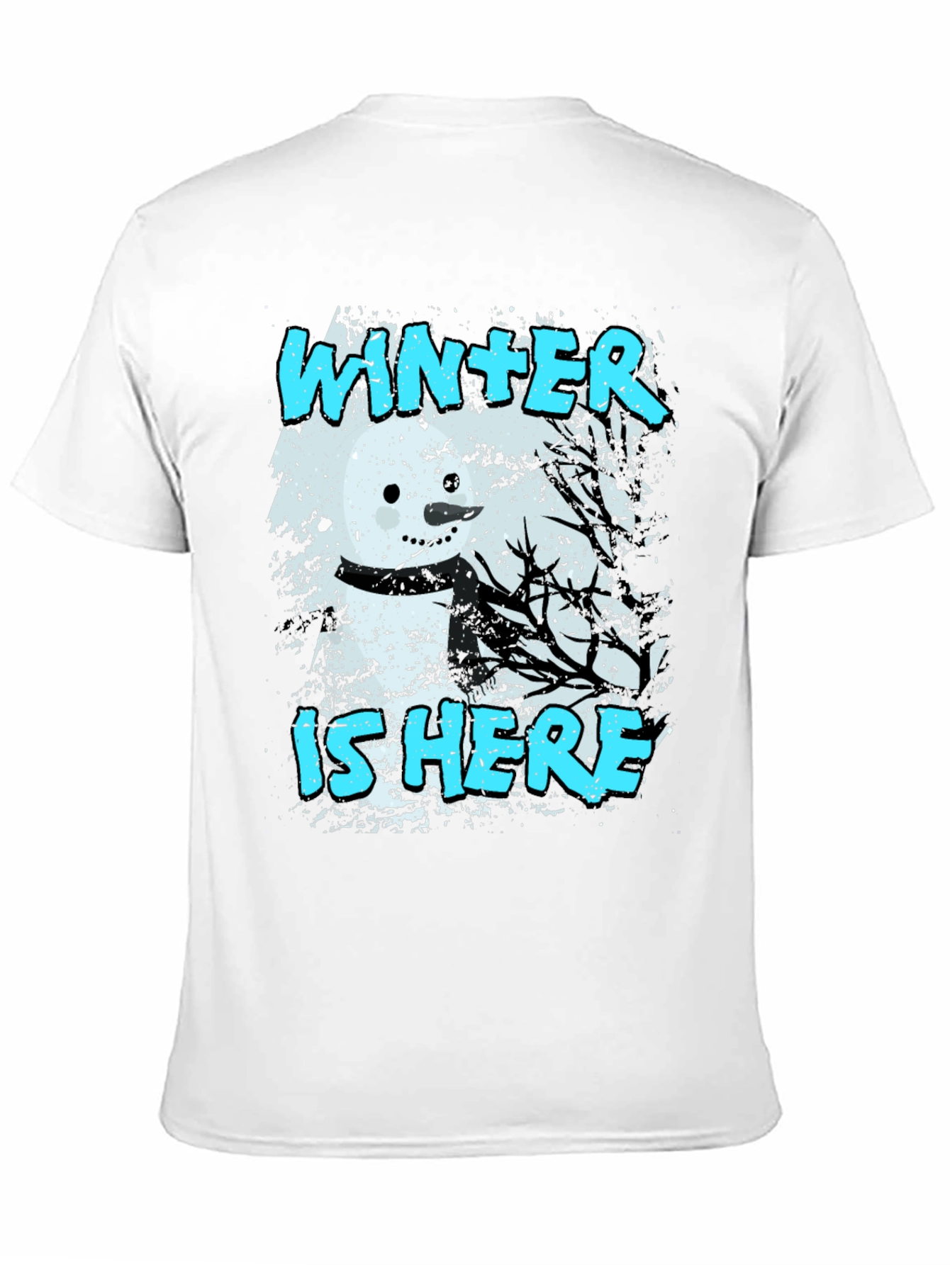 Black Winter is Here T-Shirt - Snowman Graphic Tee view 11