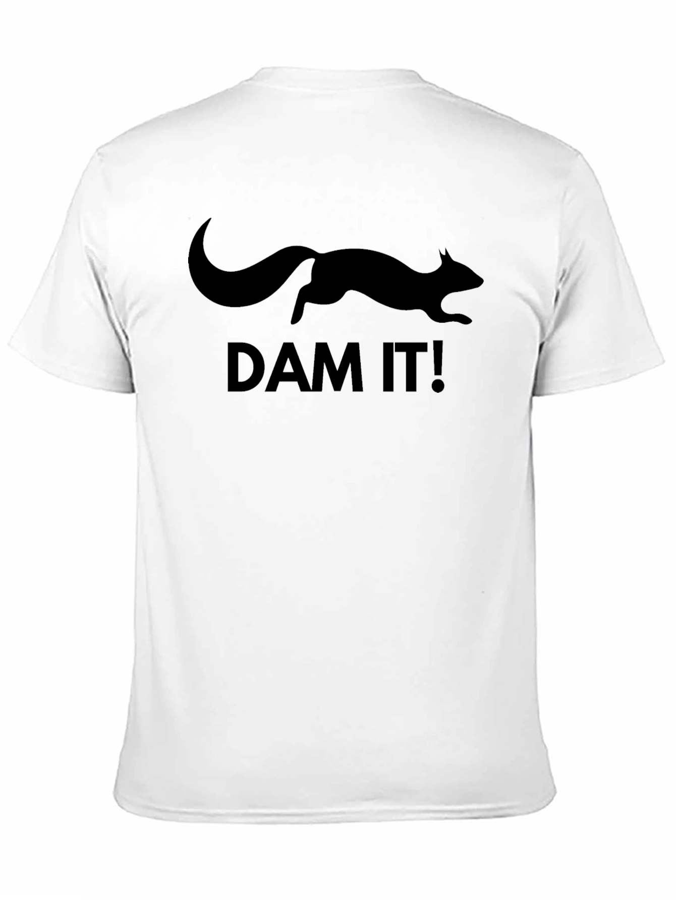 Black Dam It! Squirrel Black Graphic T-Shirt view 11
