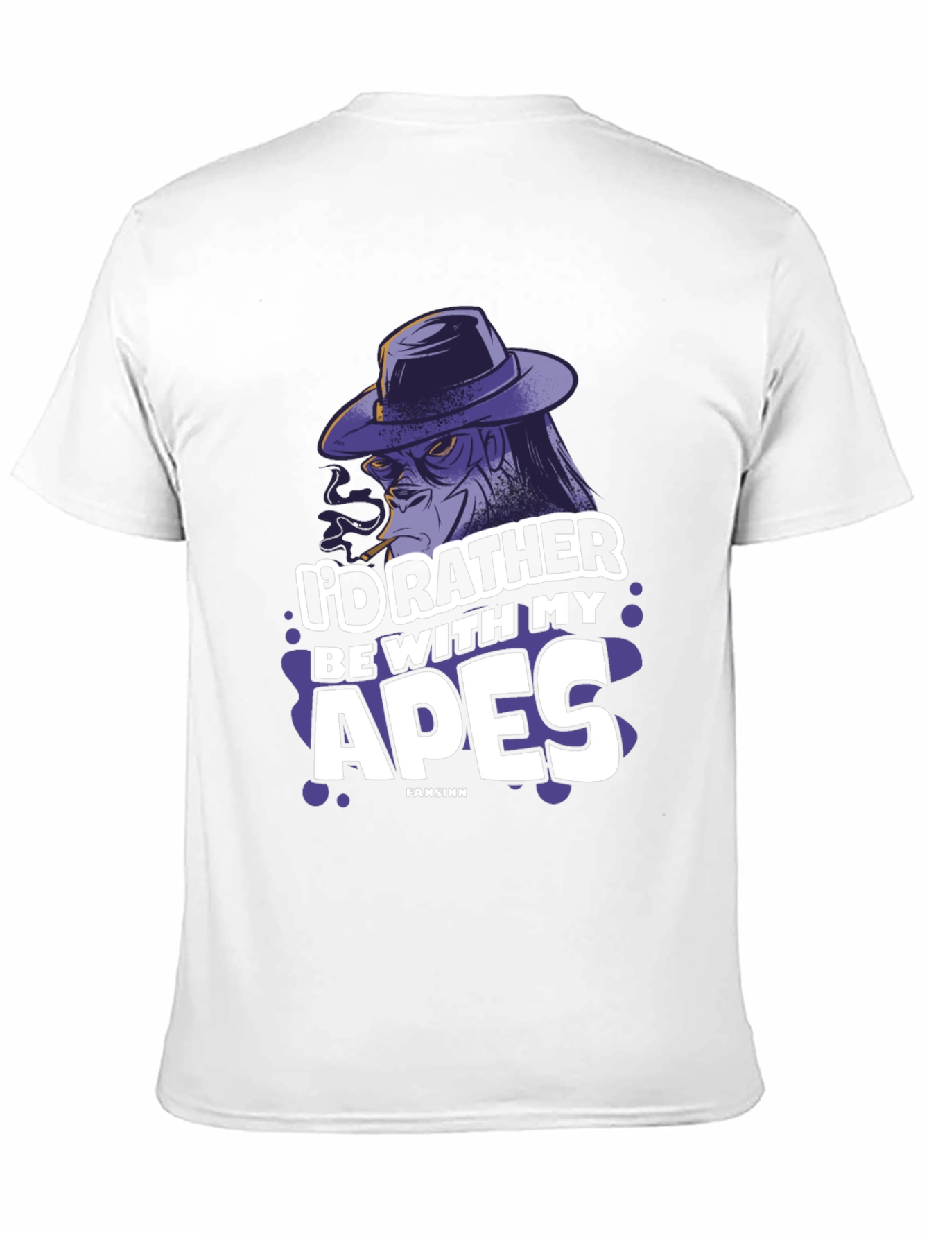 Black I'd Rather Be With My Apes T-Shirt view 11