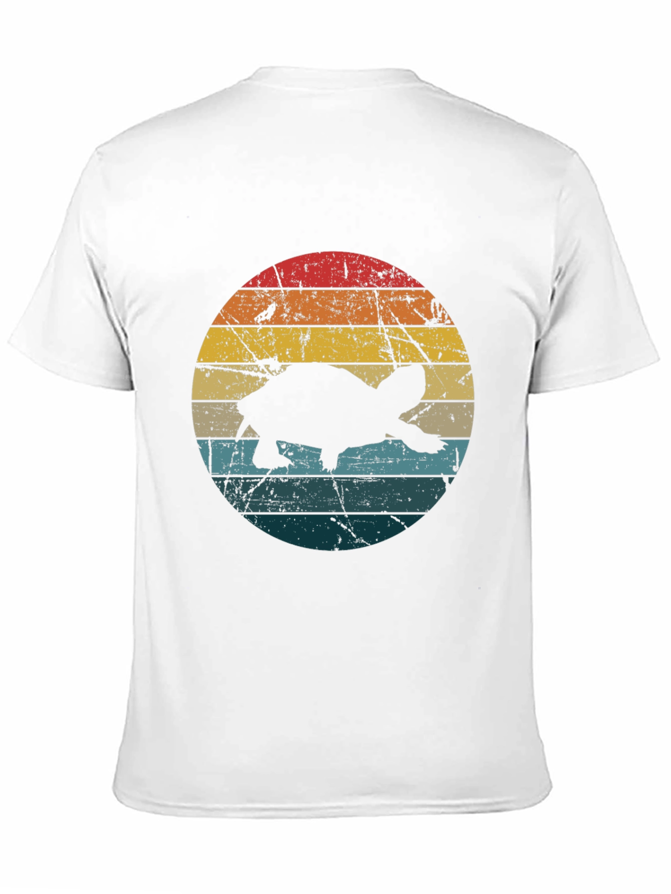 Black Retro Turtle Sunset Graphic T-Shirt view 11