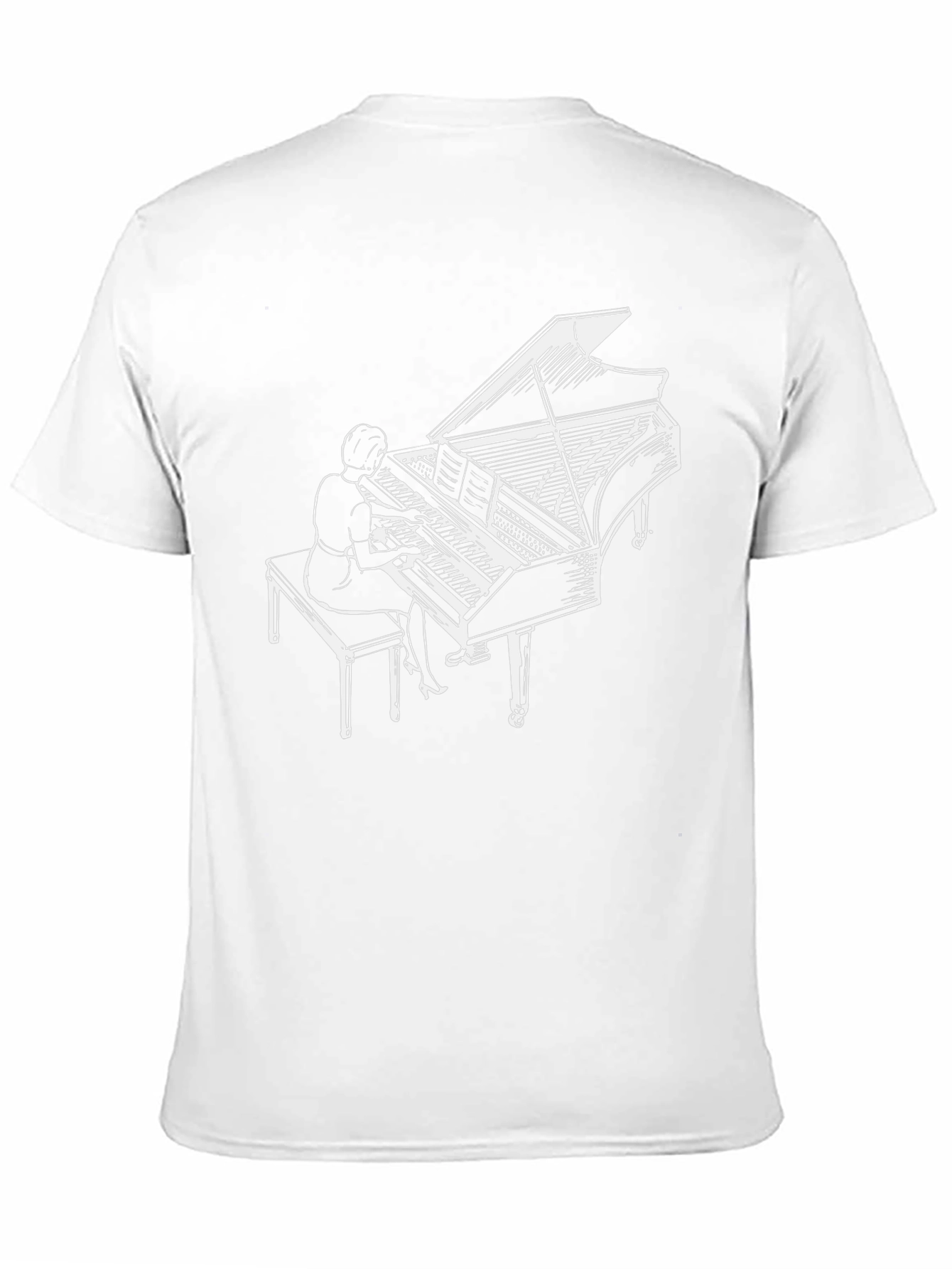 Black Piano Player Graphic Tee - Music Lover T-Shirt view 11
