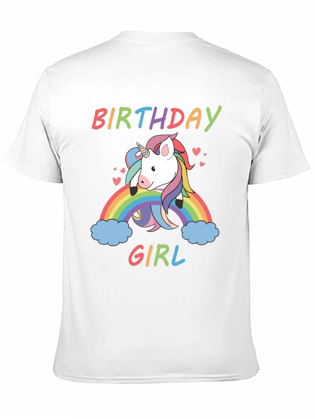 Black Birthday Girl Unicorn Rainbow T-Shirt view 11