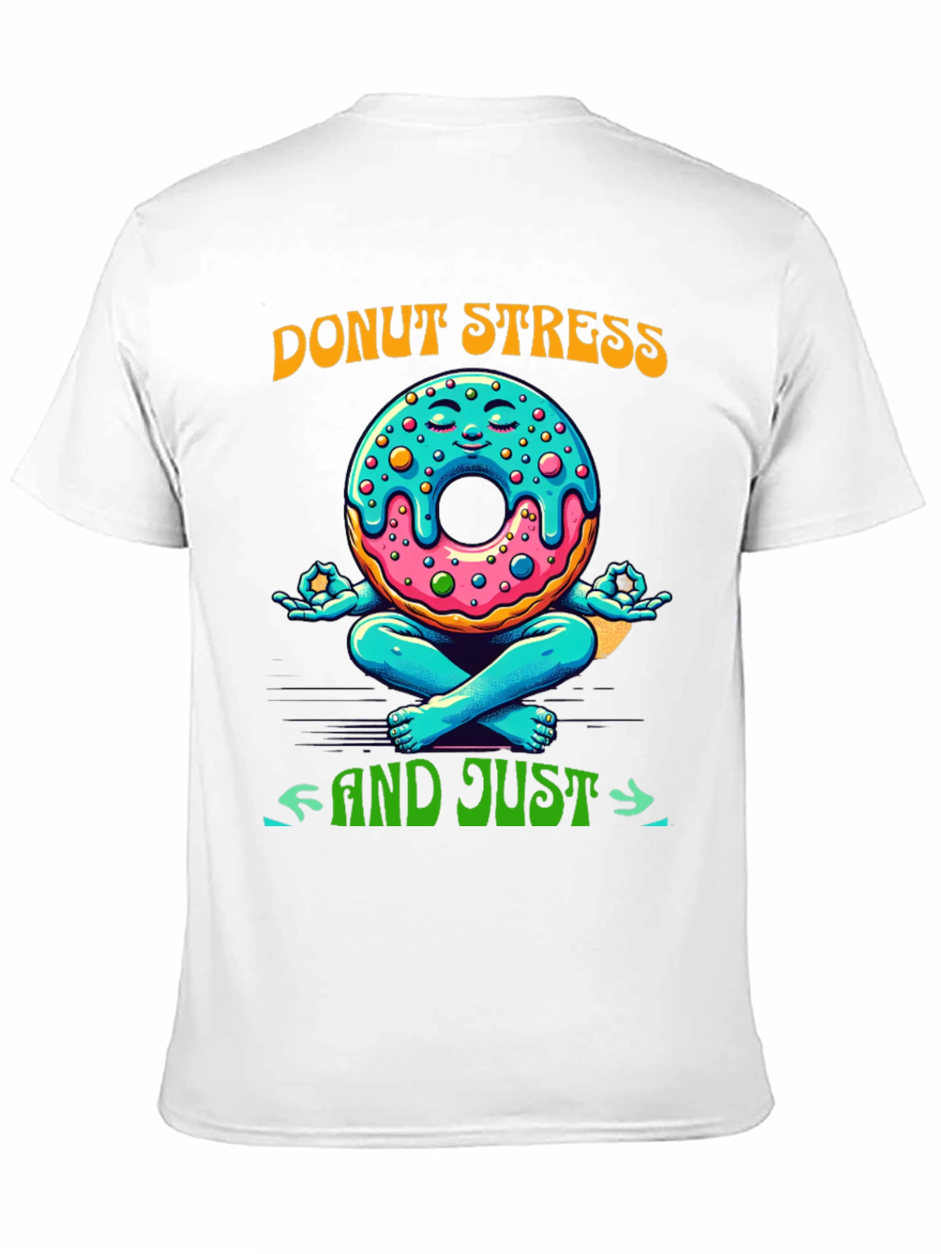 Black Donut Stress Meditating Graphic Tee view 11