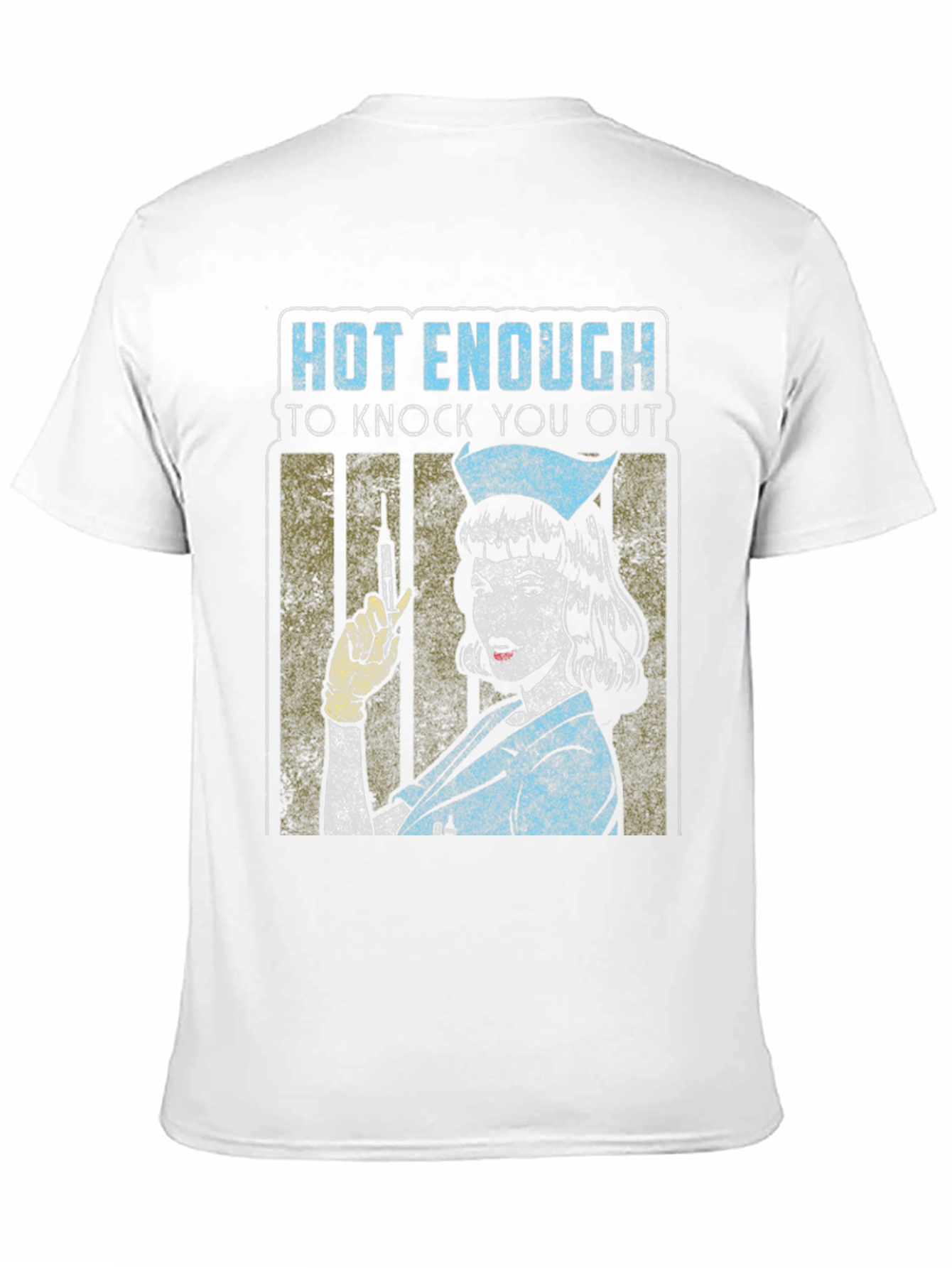 Black Hot Enough Nurse T-Shirt - Knock You Out Retro Design view 11