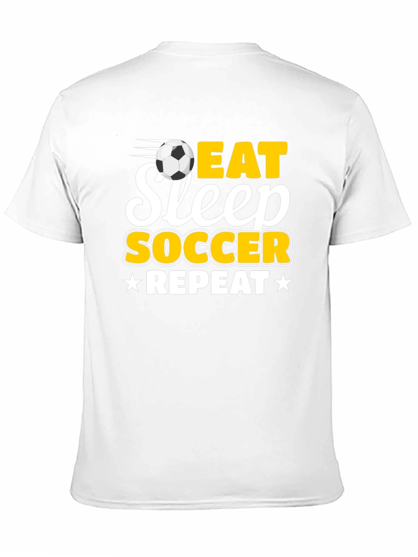 Black Eat Sleep Soccer Repeat Black T-Shirt view 11
