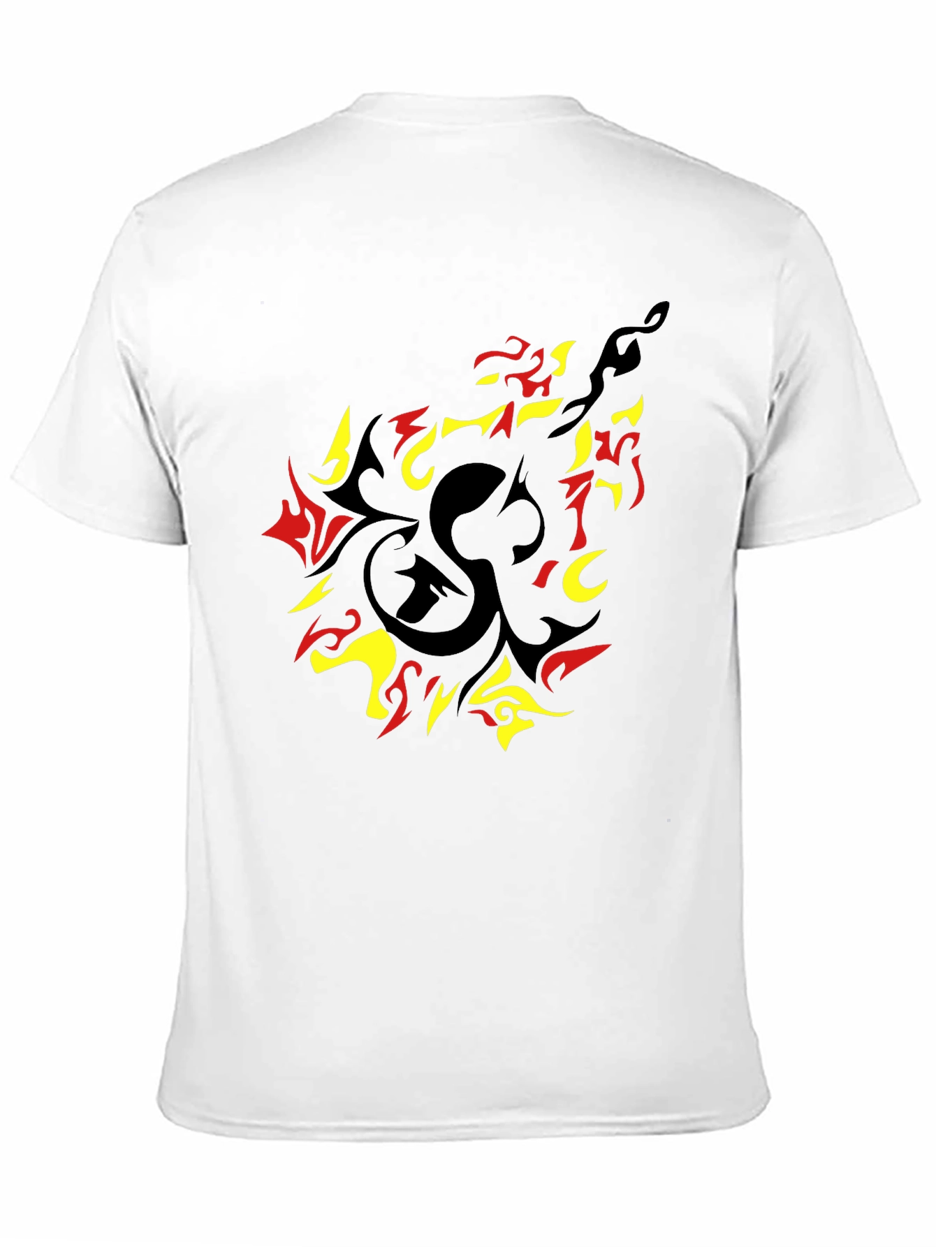 Black Stylish Graphic Tee - Abstract Flame Design view 11