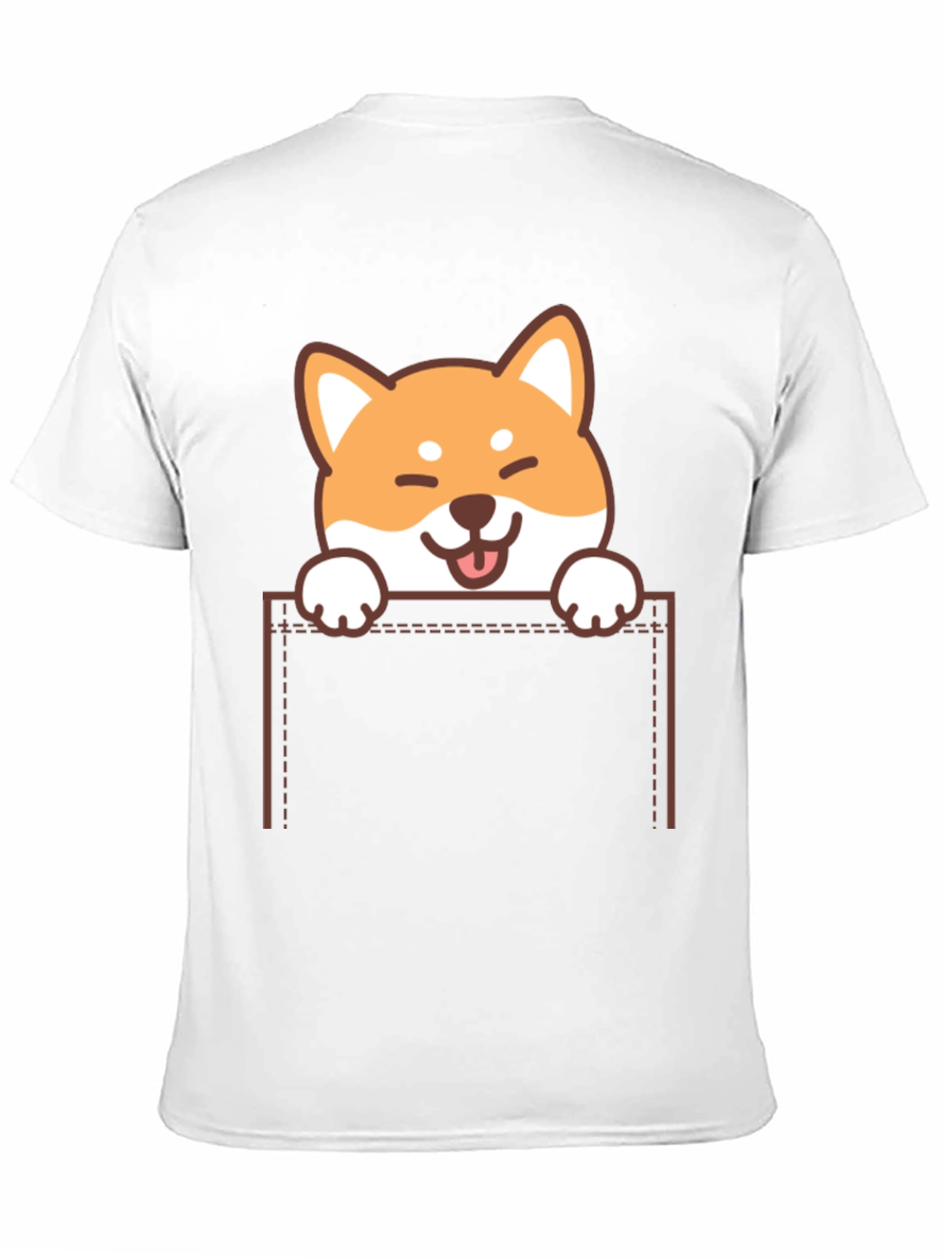 Black Cute Shiba Inu Pocket T-Shirt view 11