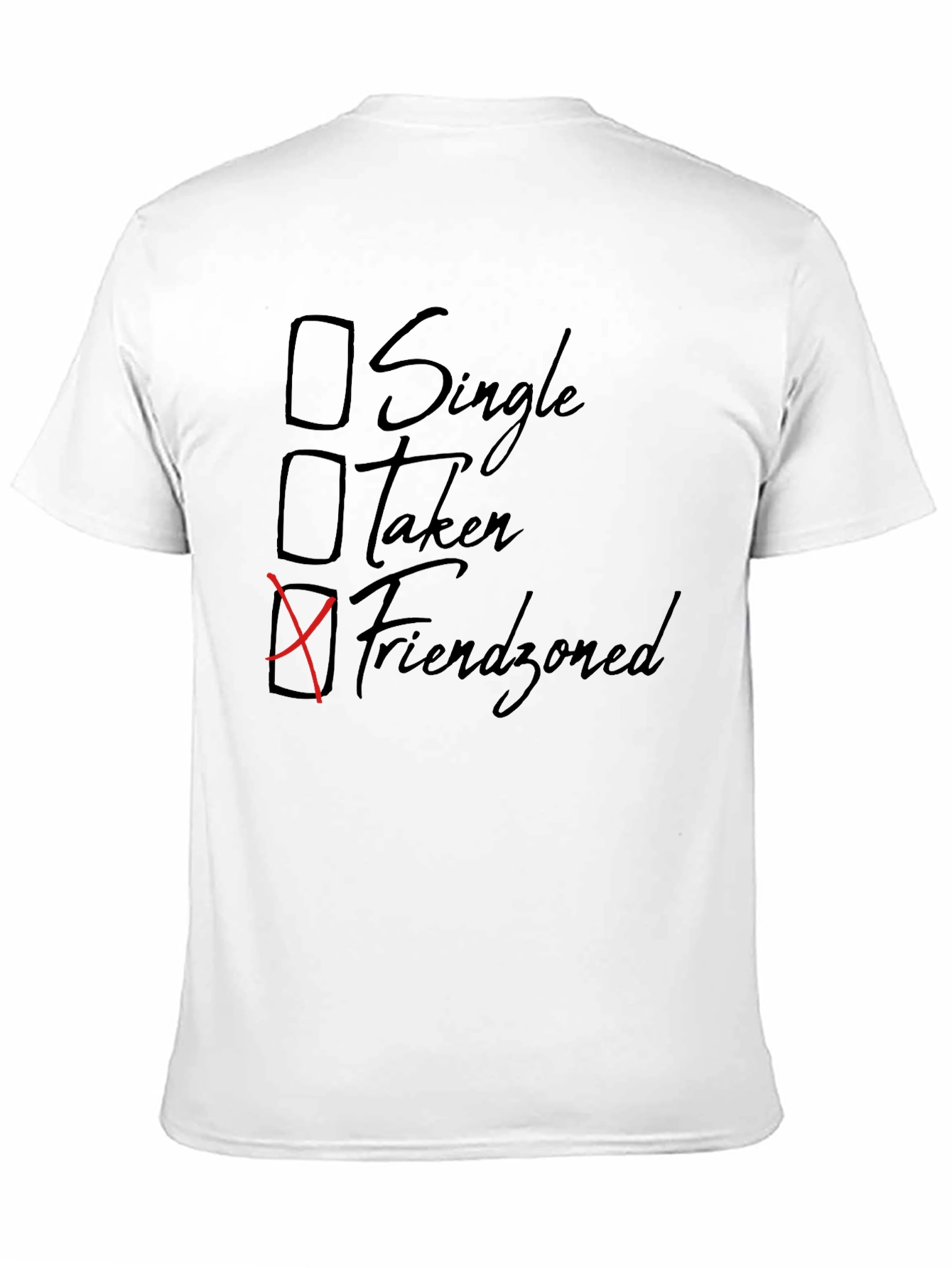 Black Friendzoned T-Shirt - Humorous Relationship Status Tee view 11