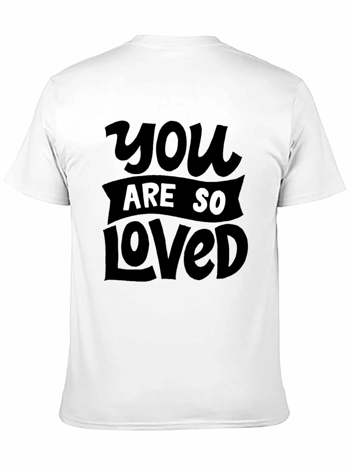 Black You Are So Loved Graphic Tee - Black Crewneck T-Shirt view 11