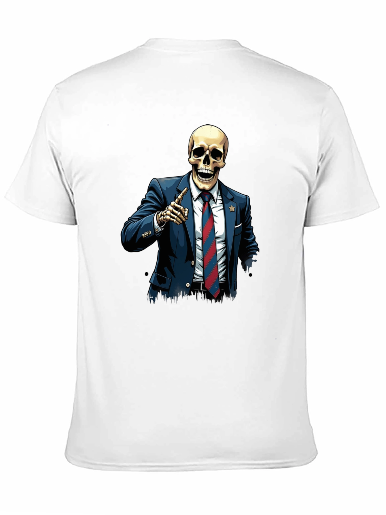 Black Skeleton Politician Graphic Tee view 11