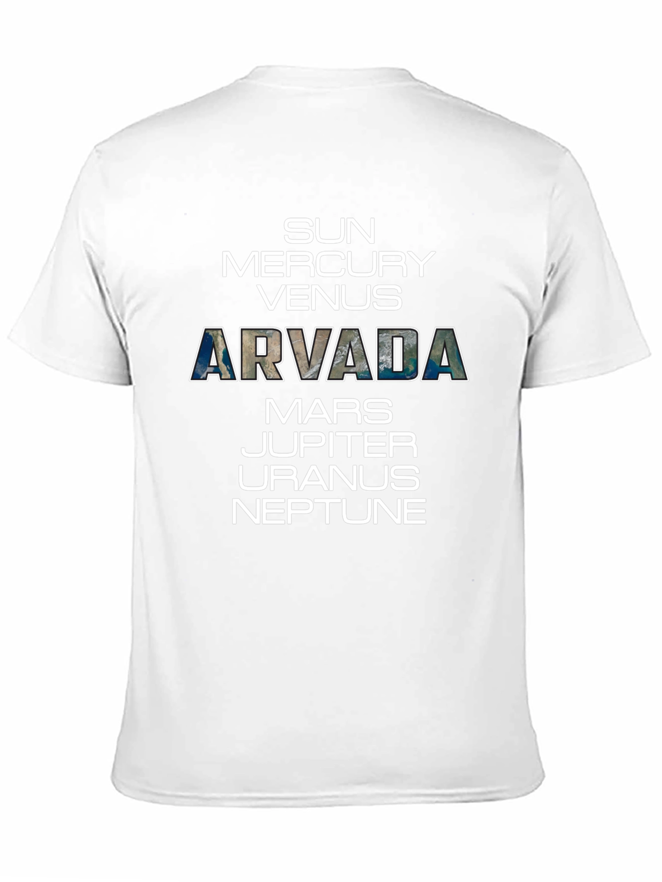 Black Arvada Planets T-Shirt - Space Science Tee view 11
