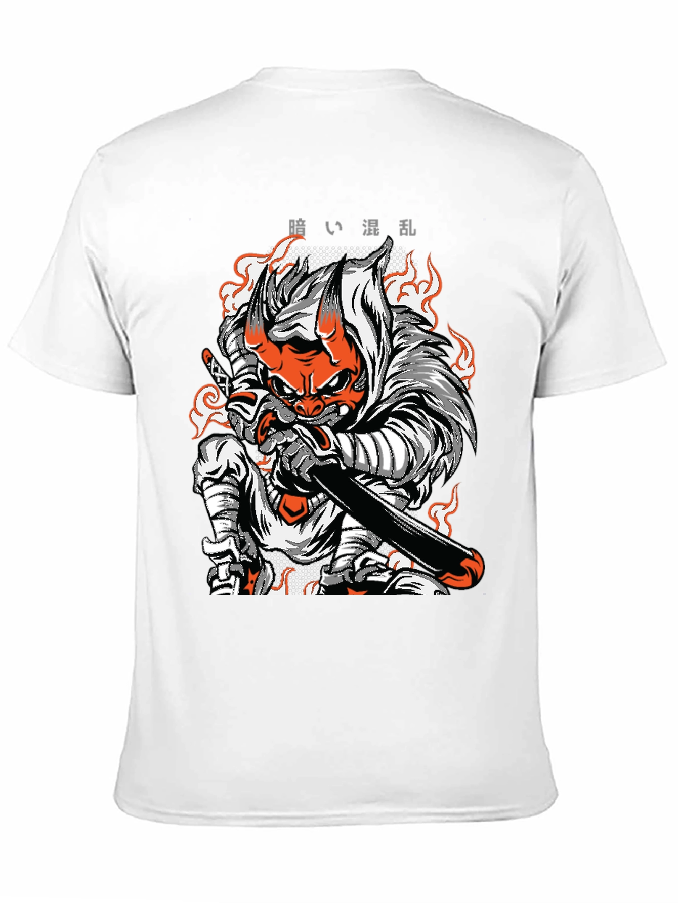 Black Japanese Demon Samurai T-Shirt view 11