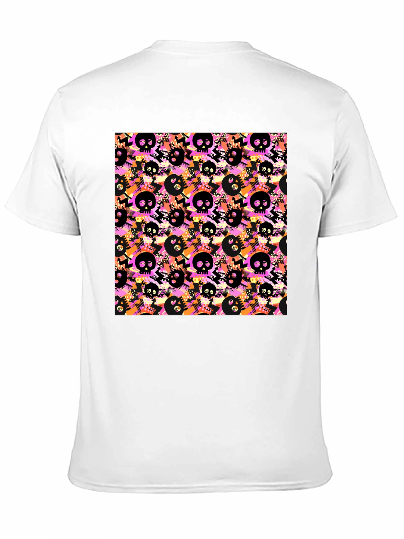 Black Skull Pattern Graphic Men's T-Shirt view 11