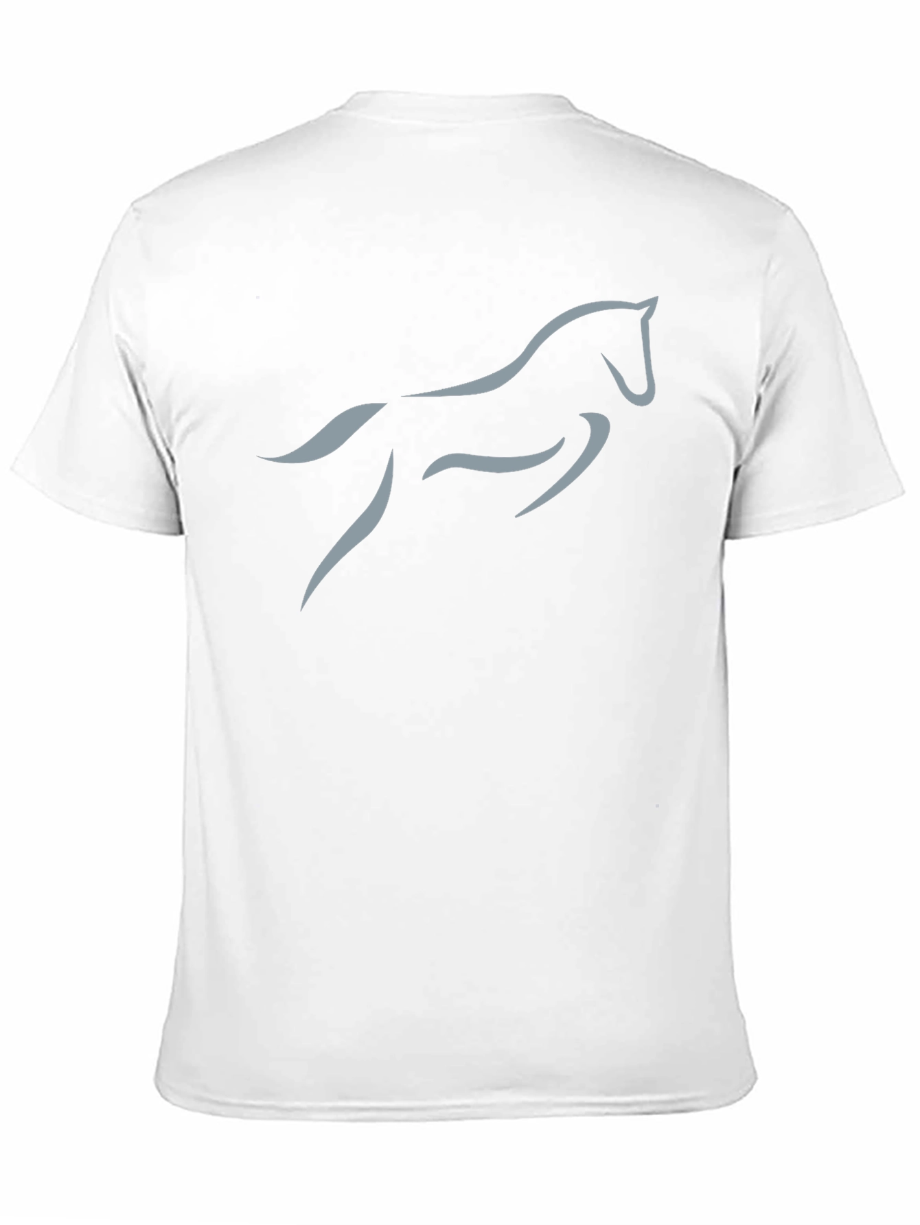 Black Men's Black T-Shirt with Horse Silhouette view 11