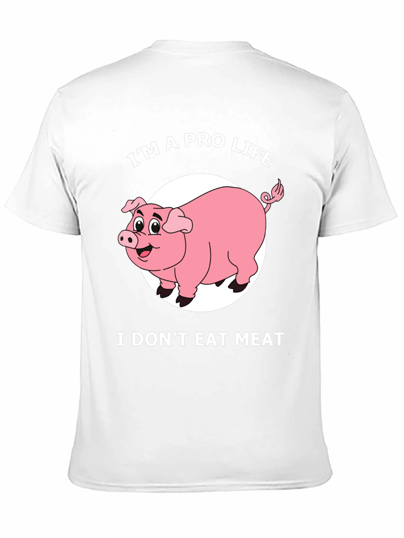 Black Pro Life Pig T-Shirt - I Don't Eat Meat Graphic Tee view 11