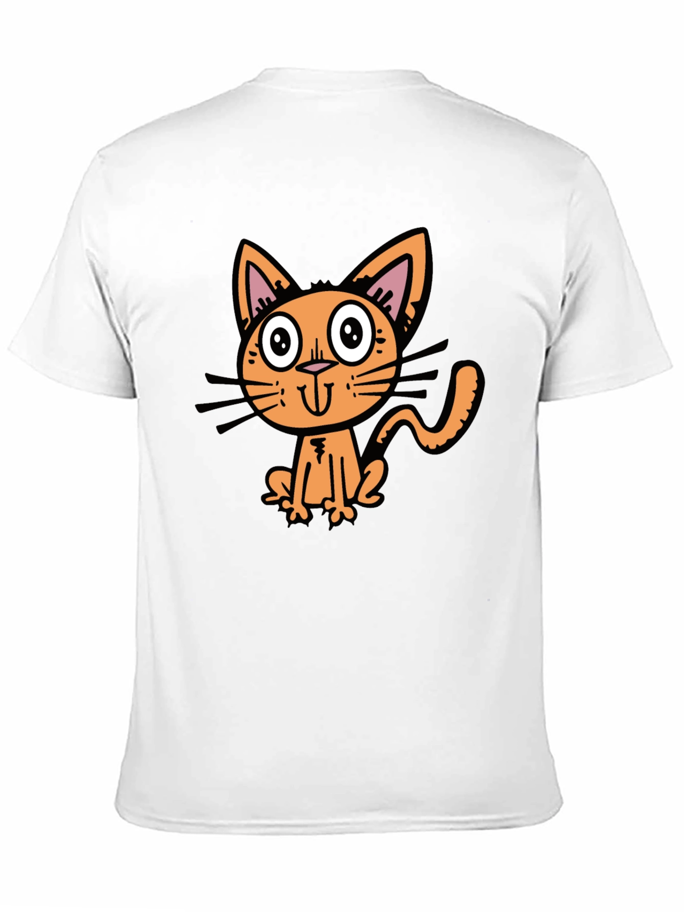 Black Cartoon Cat Graphic Tee - Black view 11