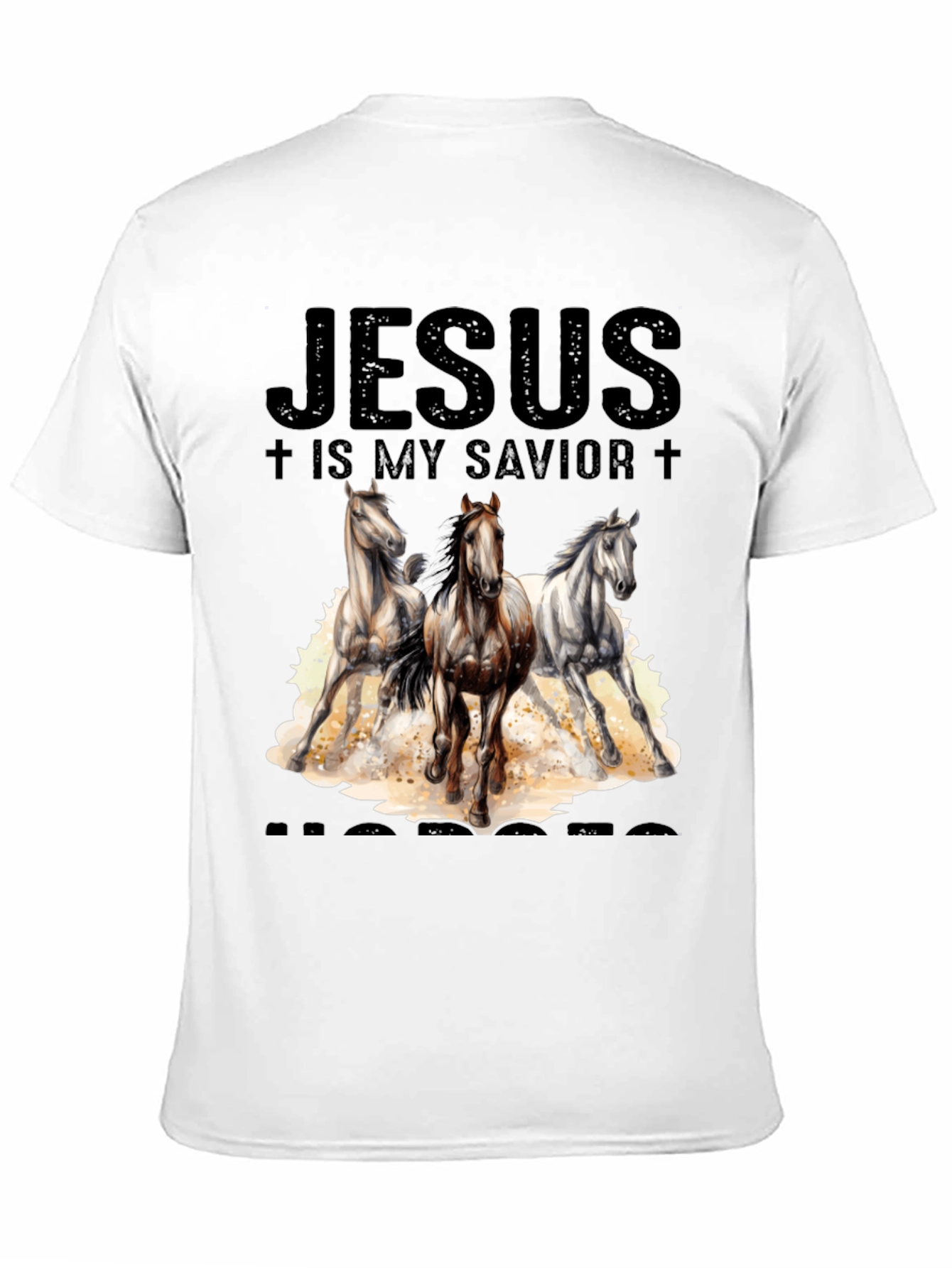 Black Jesus is My Savior Horses T-Shirt view 11