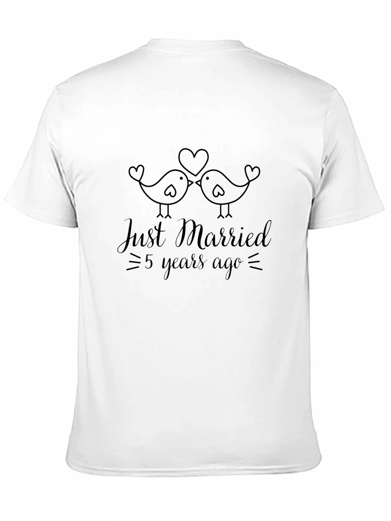 Black Just Married 5 Years Ago Anniversary Tee view 11