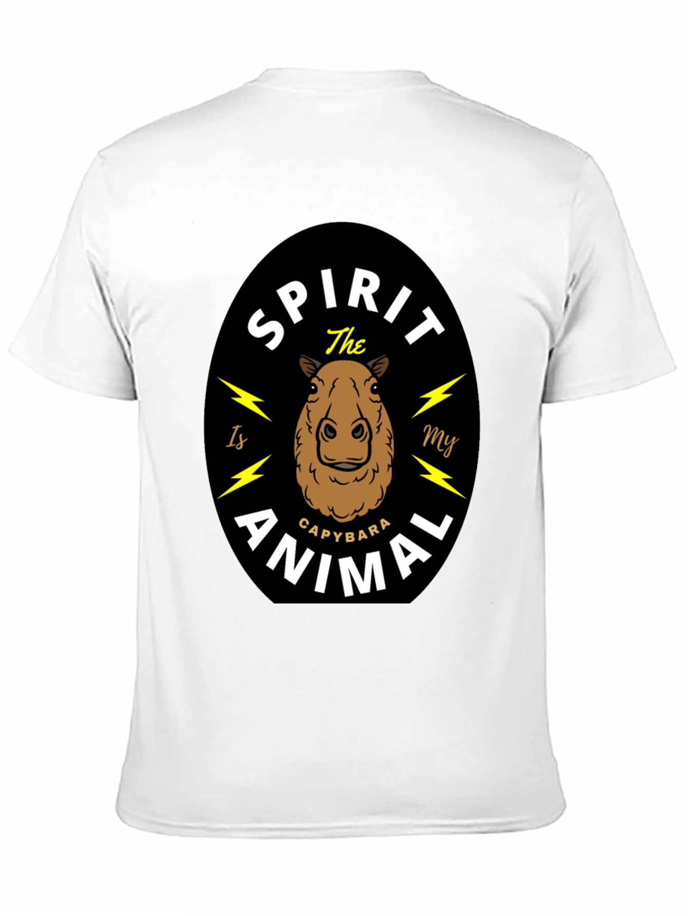 Black Capybara Spirit Animal T-Shirt - Unisex Black Tee view 11