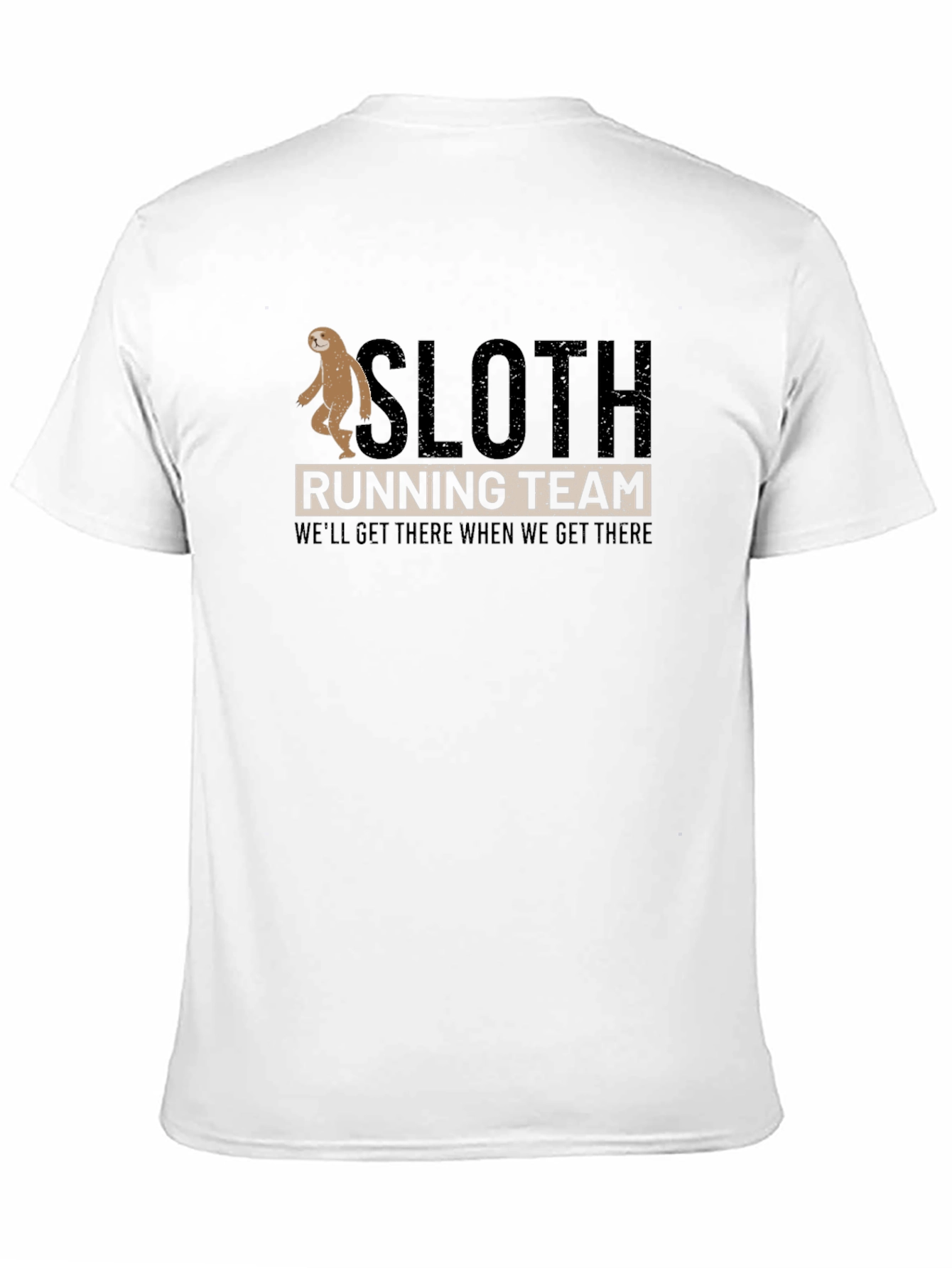 Black Sloth Running Team T-Shirt - We'll Get There Funny Tee view 11