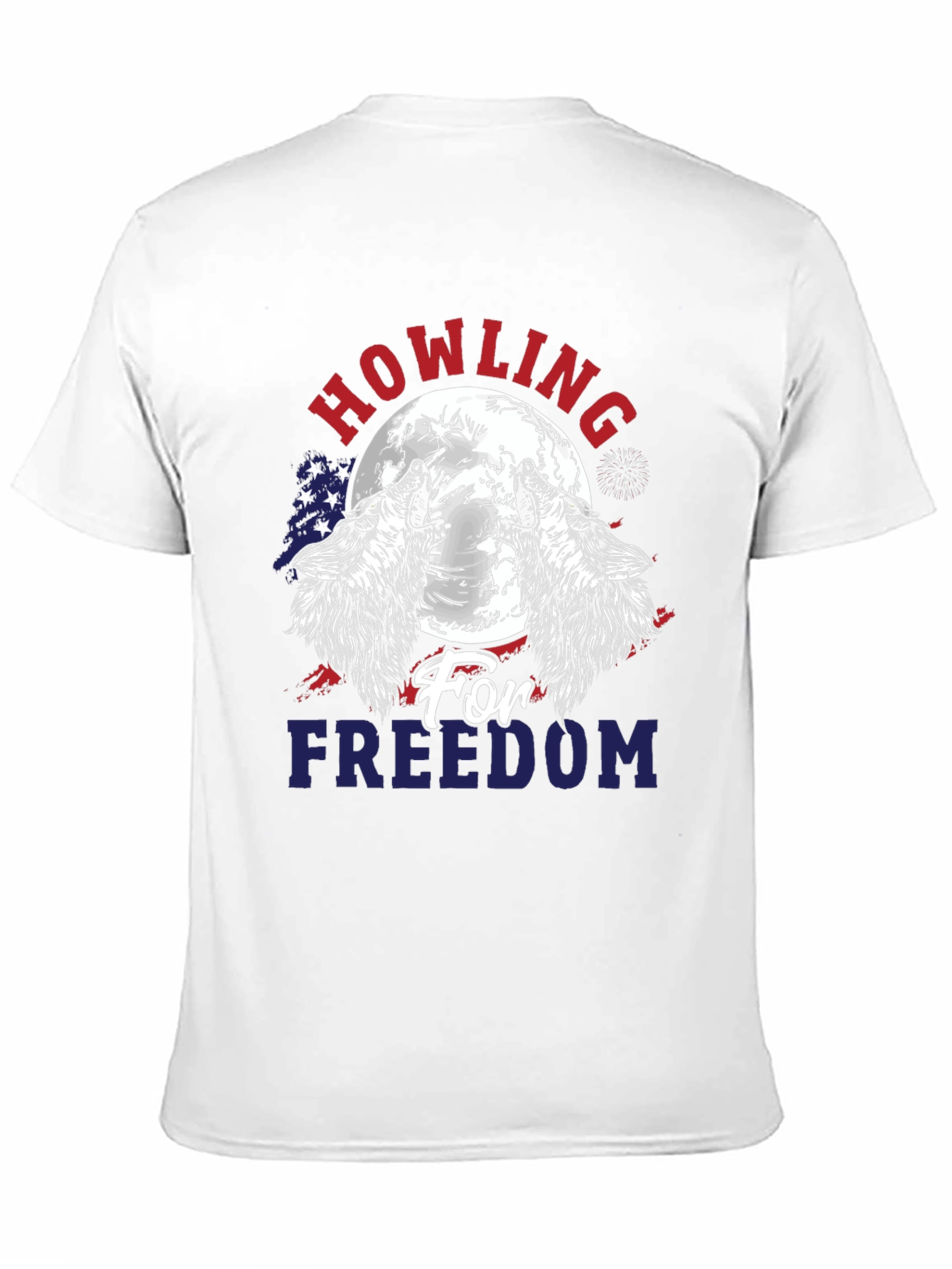 Black Howling for Freedom Patriotic Graphic T-Shirt view 11