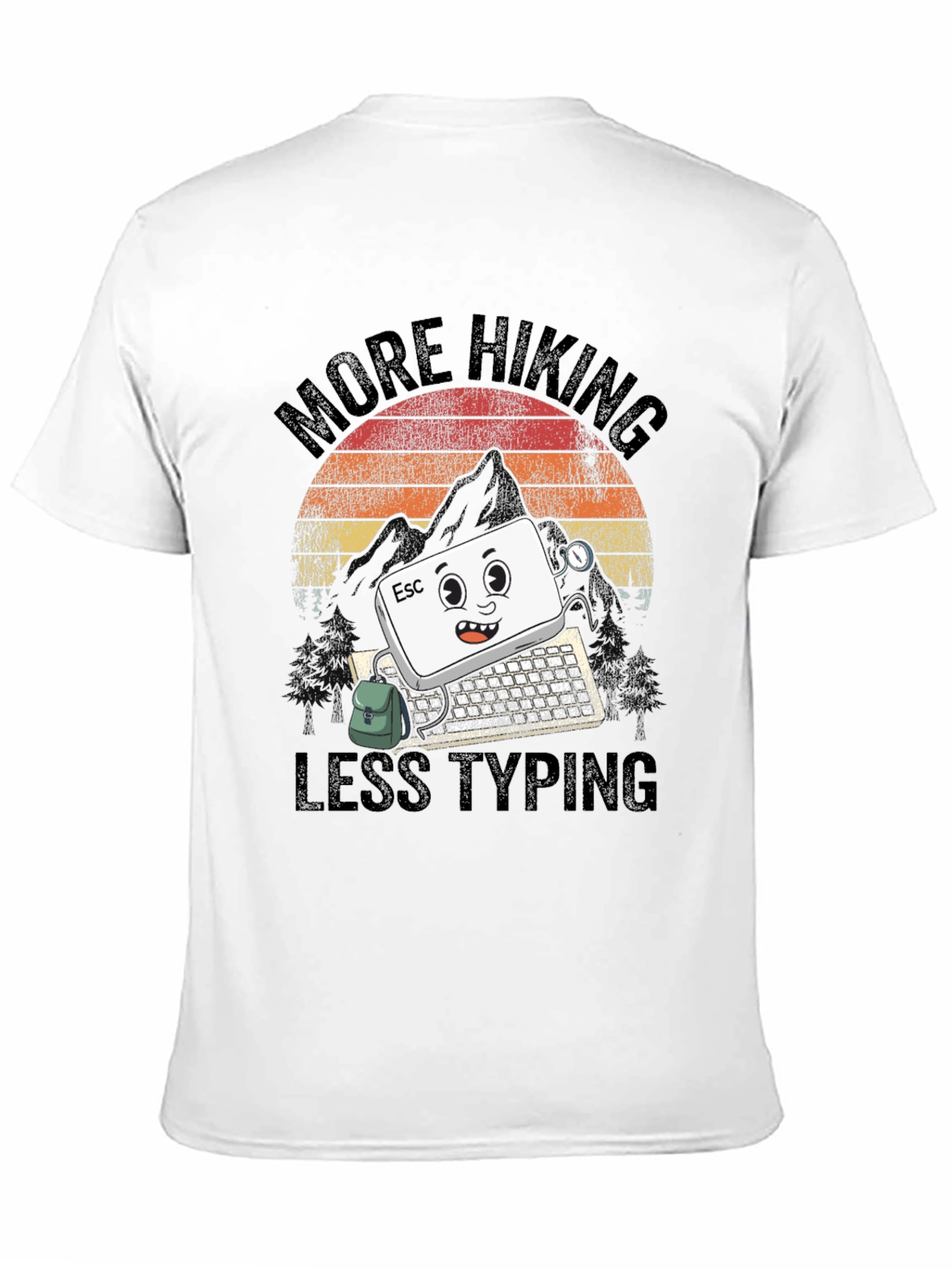 Black More Hiking Less Typing Graphic Tee view 11