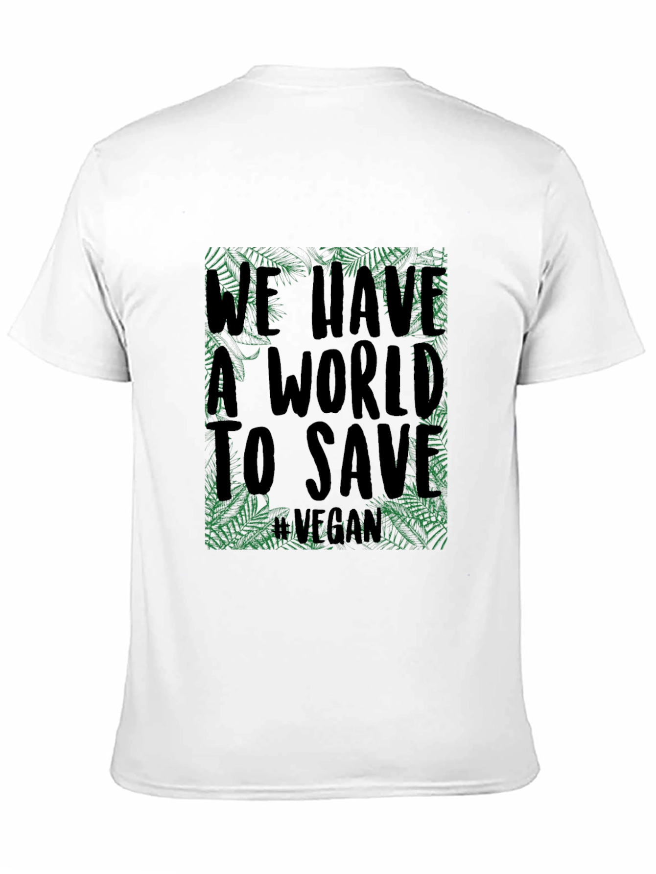 Black Vegan World Save Tee - Eco-Friendly Black T-Shirt view 11
