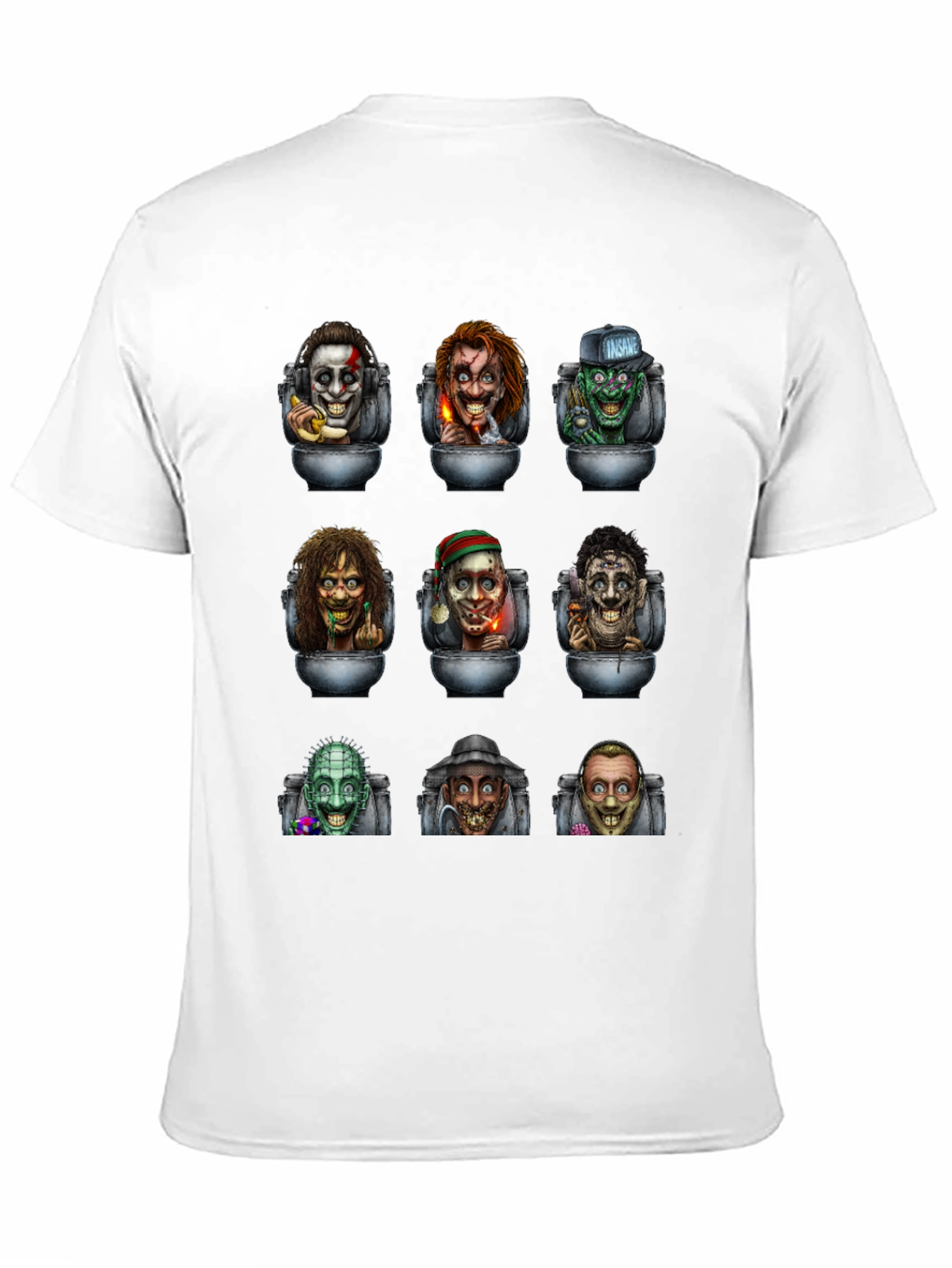 Black Horror Movie Character T-Shirt view 11