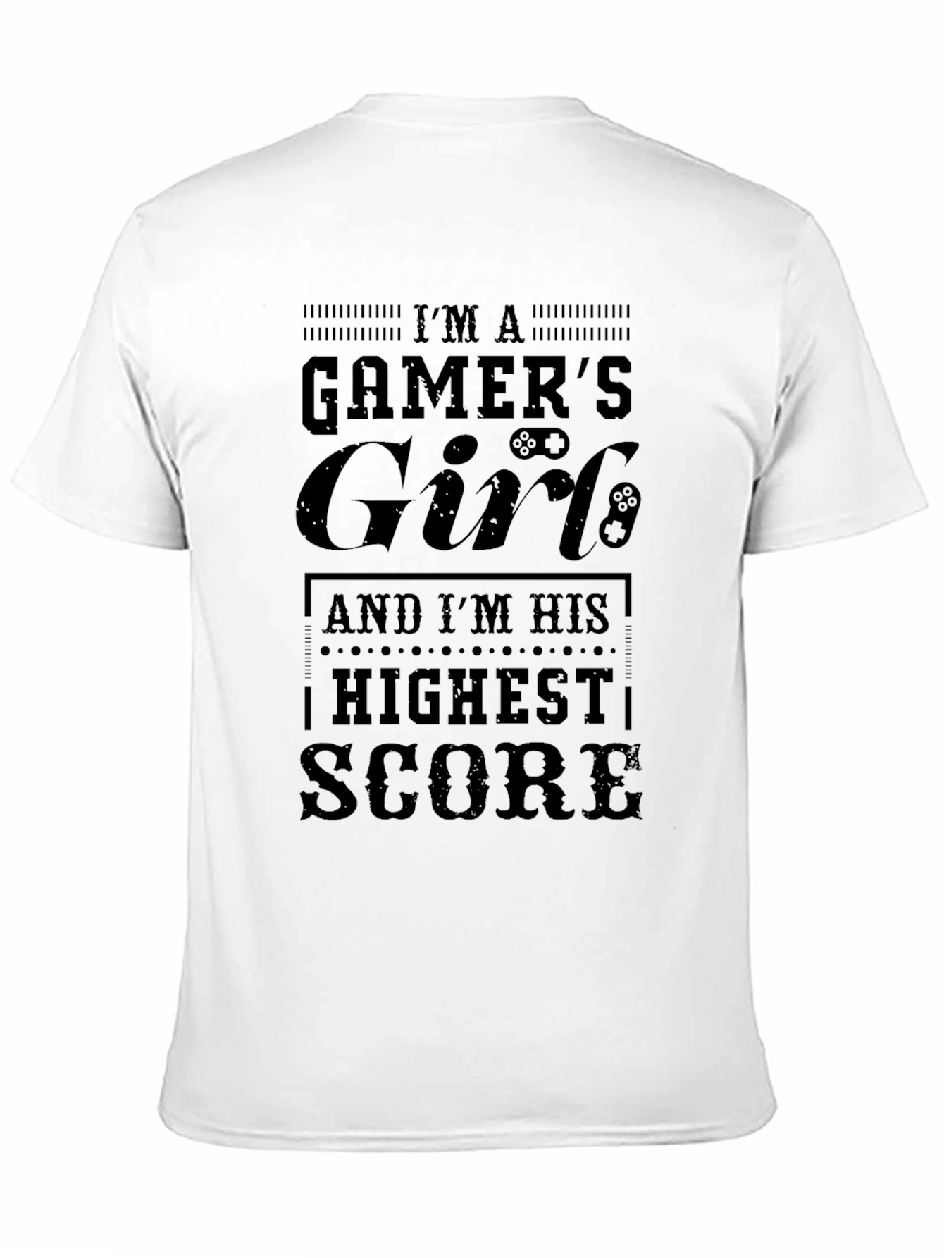 Black Gamer's Girl Graphic T-Shirt - Black Cotton Tee view 11