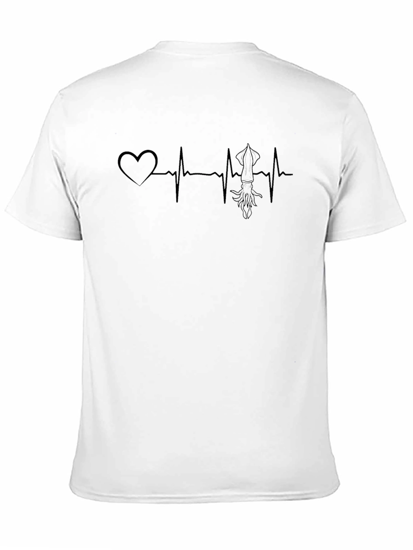 Black Squid Heartbeat T-Shirt - Black Graphic Tee view 11