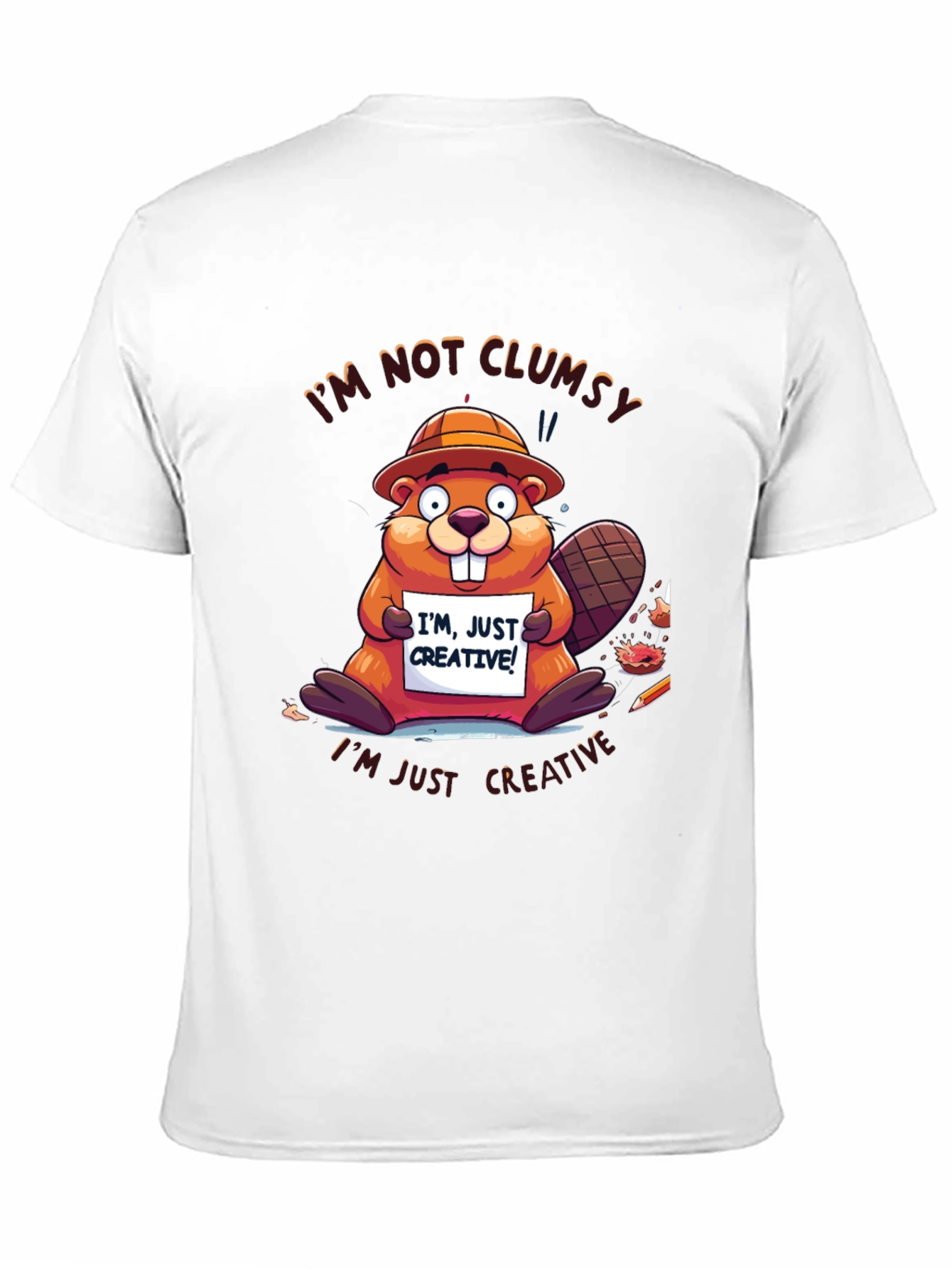 Black Funny Beaver 'I'm Not Clumsy' Graphic Tee view 11