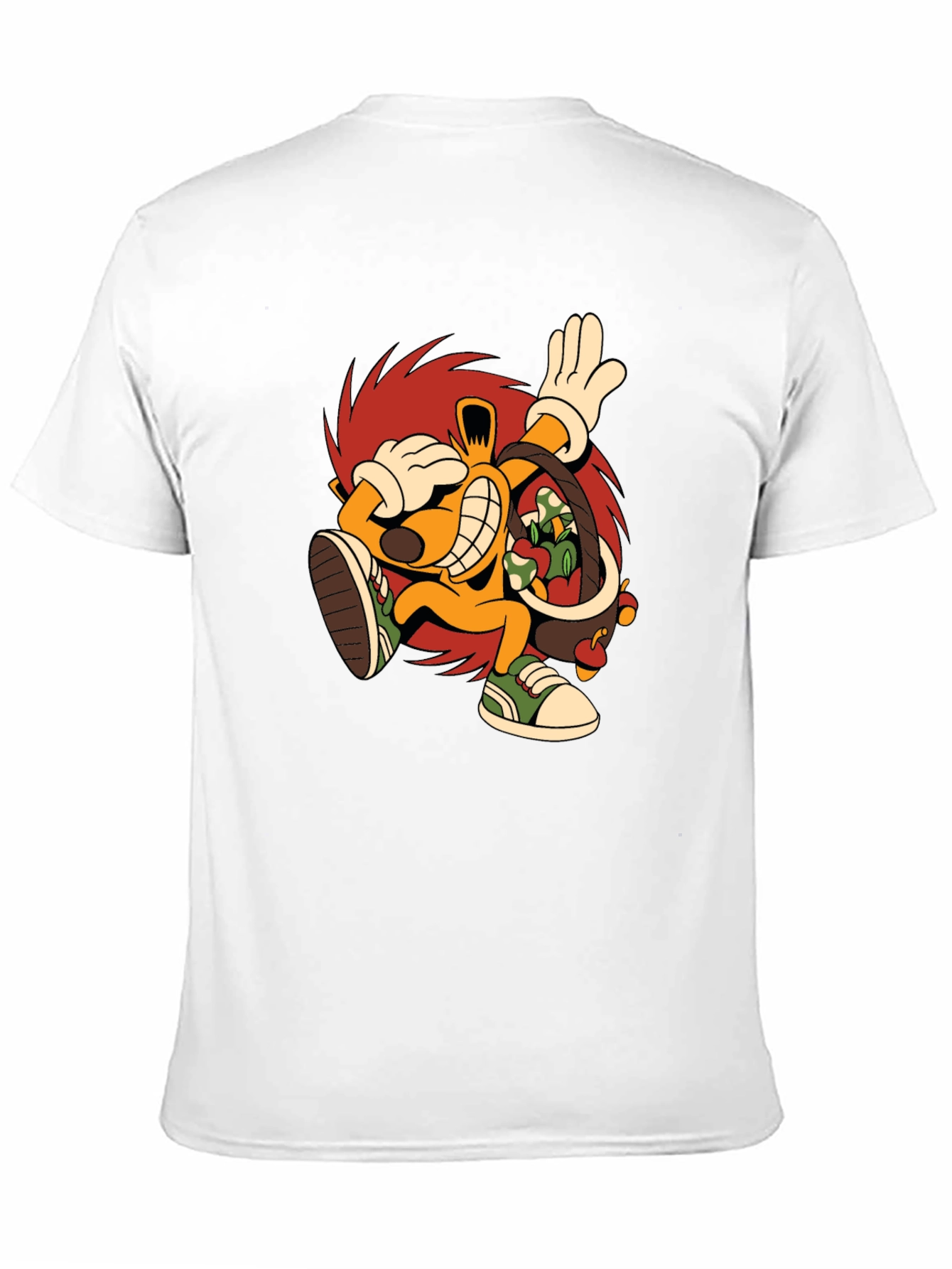 Black Cartoon Hedgehog Graphic Black T-Shirt view 11