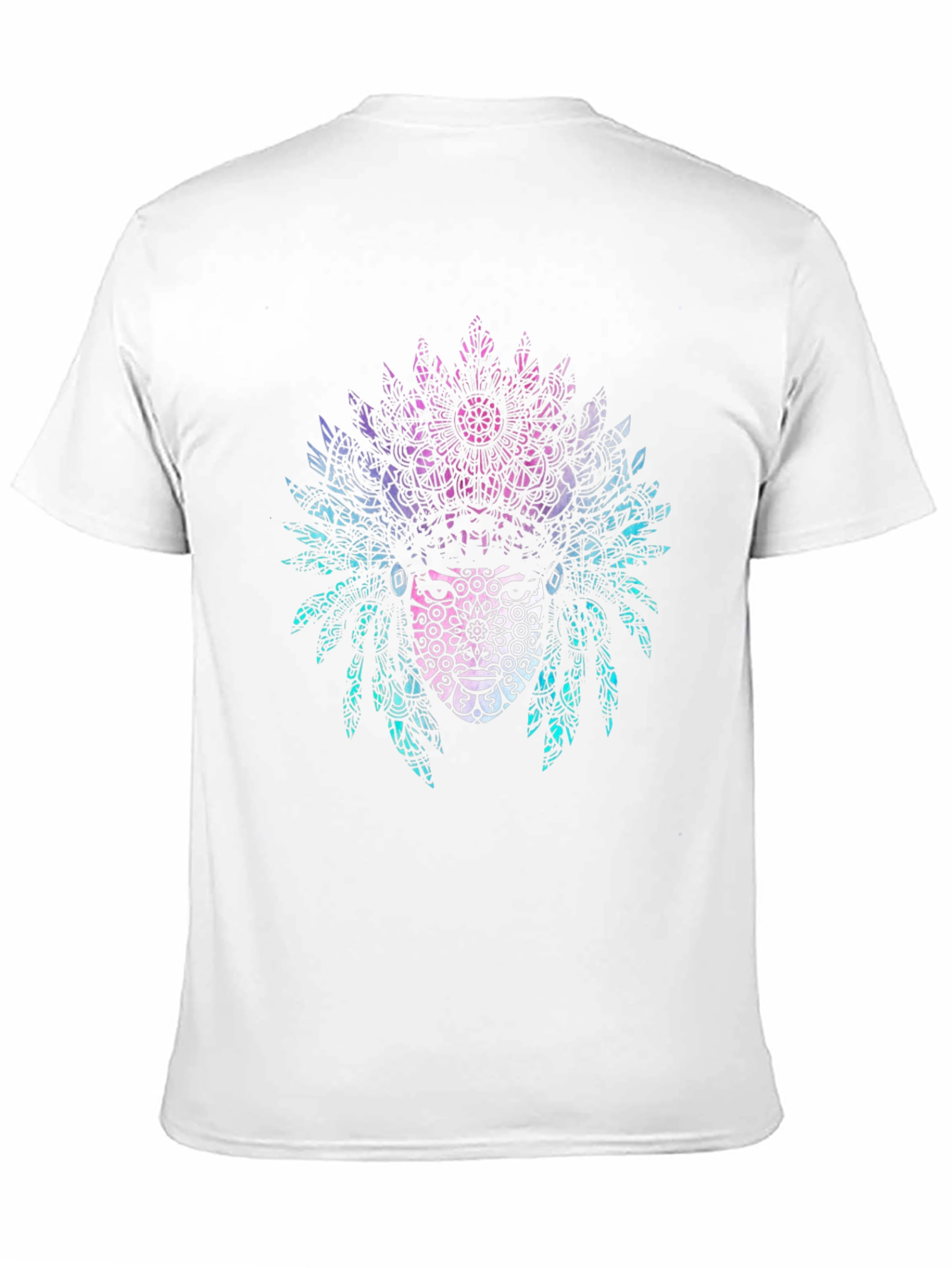 Black Tribal Mandala Headdress Graphic Tee - Black view 11